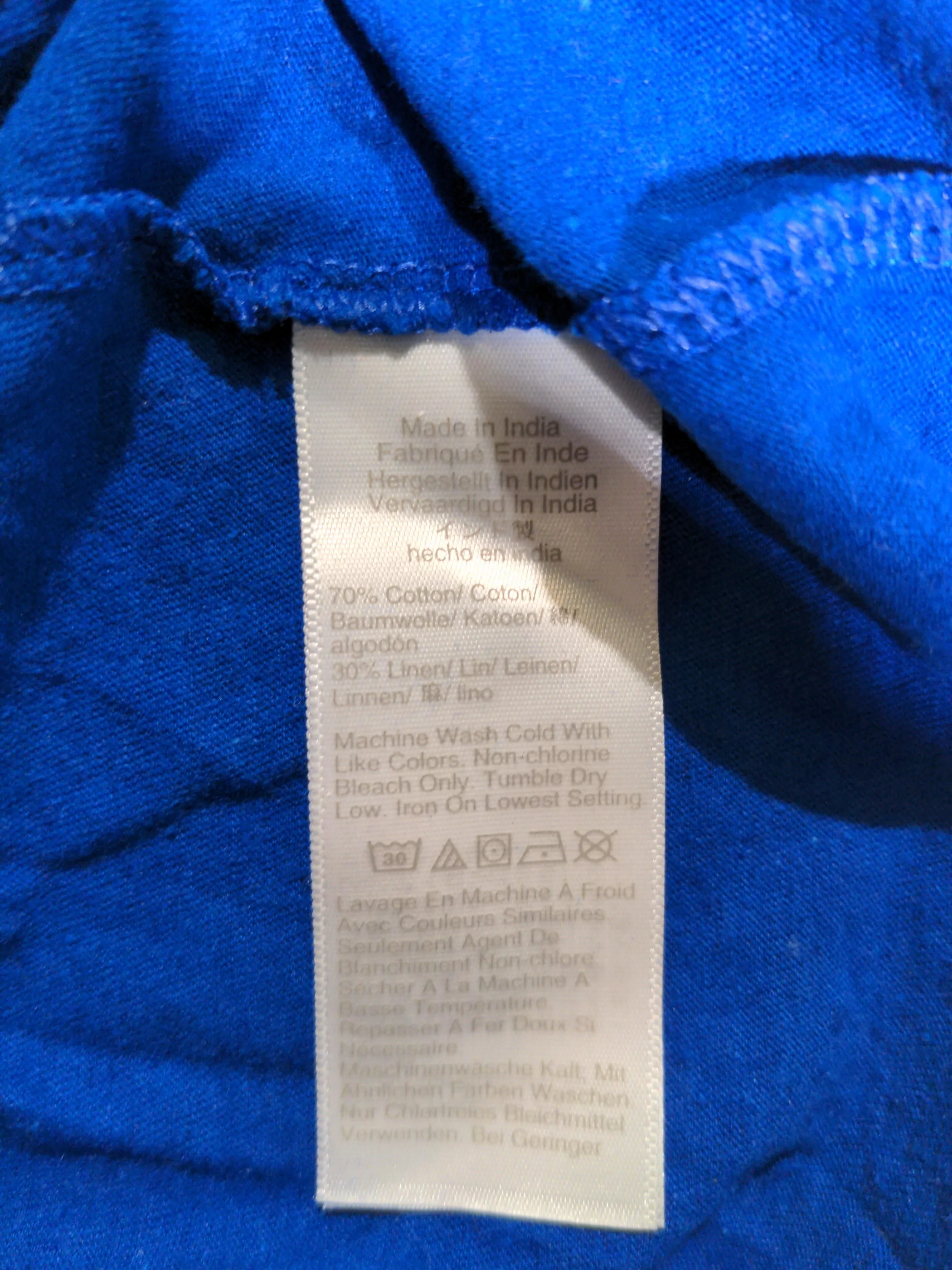Madewell Women's Top M Blue Cotton with Linen Sleeveless Round Neck Basic - Image 6