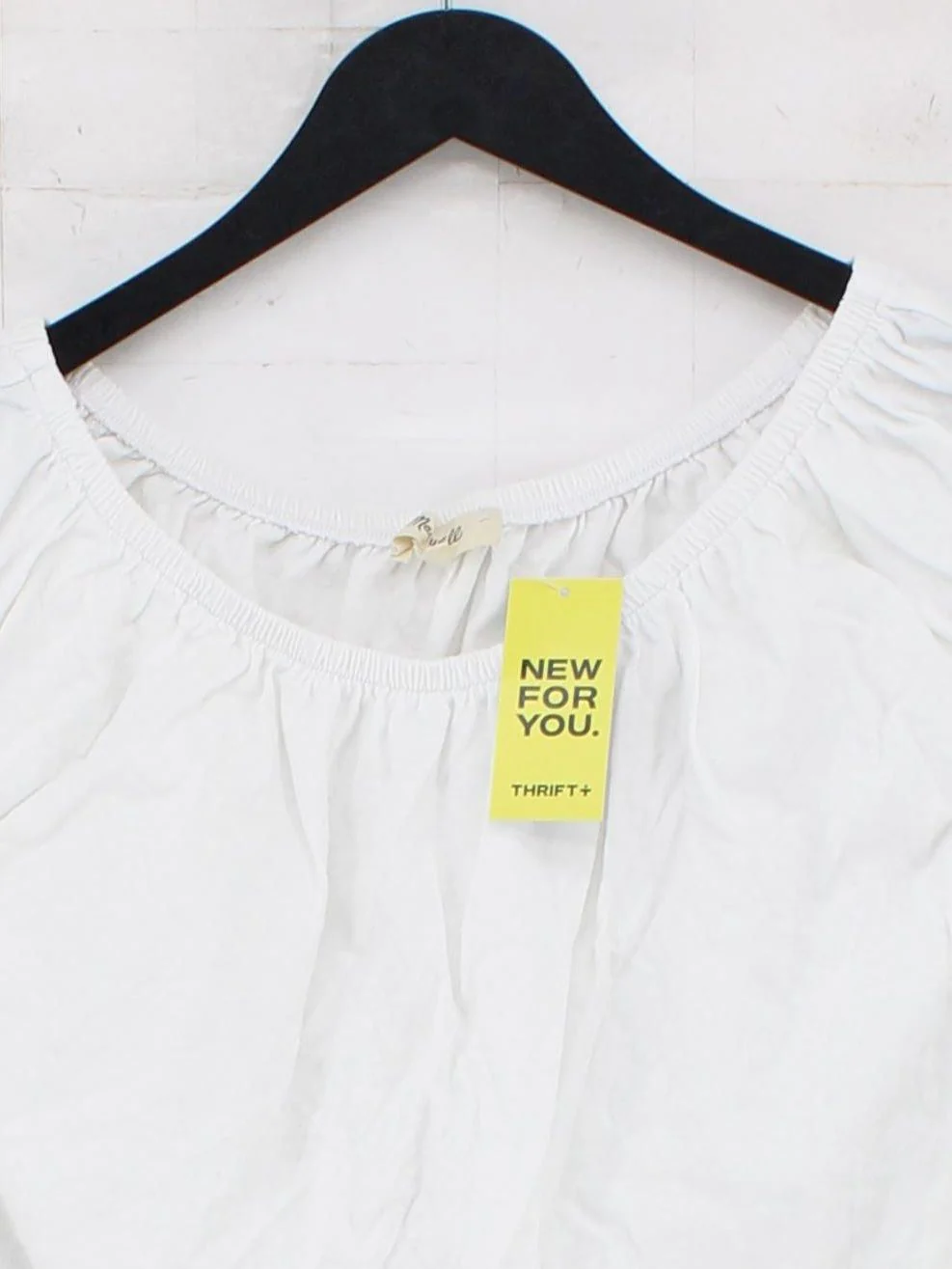 Madewell Women's Top M White Cotton with Linen Sleeveless Round Neck Basic - Image 3