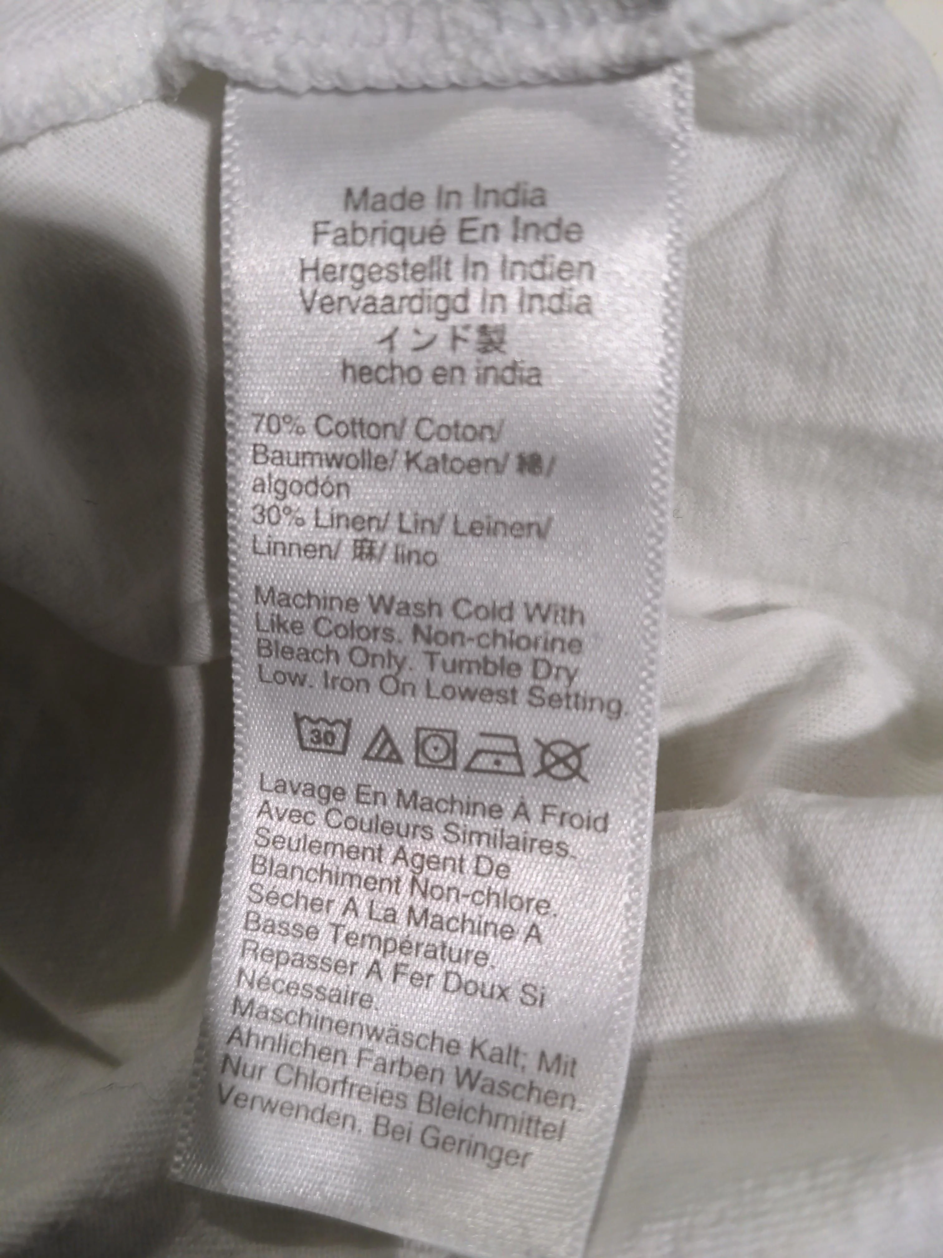 Madewell Women's Top M White Cotton with Linen Sleeveless Round Neck Basic - Image 6
