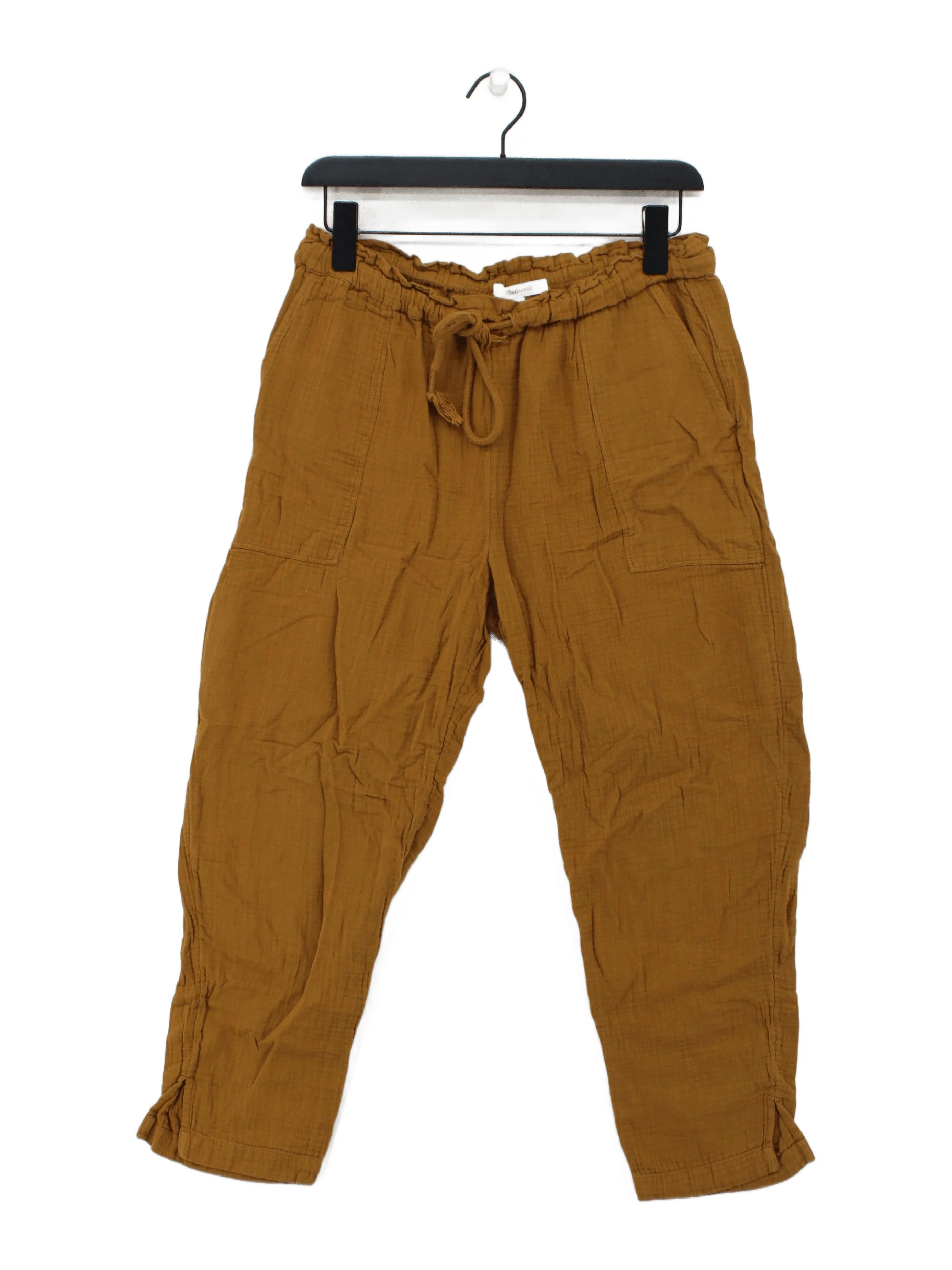 Madewell Women's Trousers S Tan 100% Cotton Tapered Sweatpants