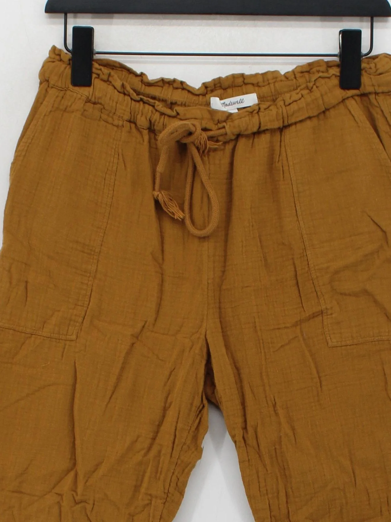 Madewell Women's Trousers S Tan 100% Cotton Tapered Sweatpants - Image 3