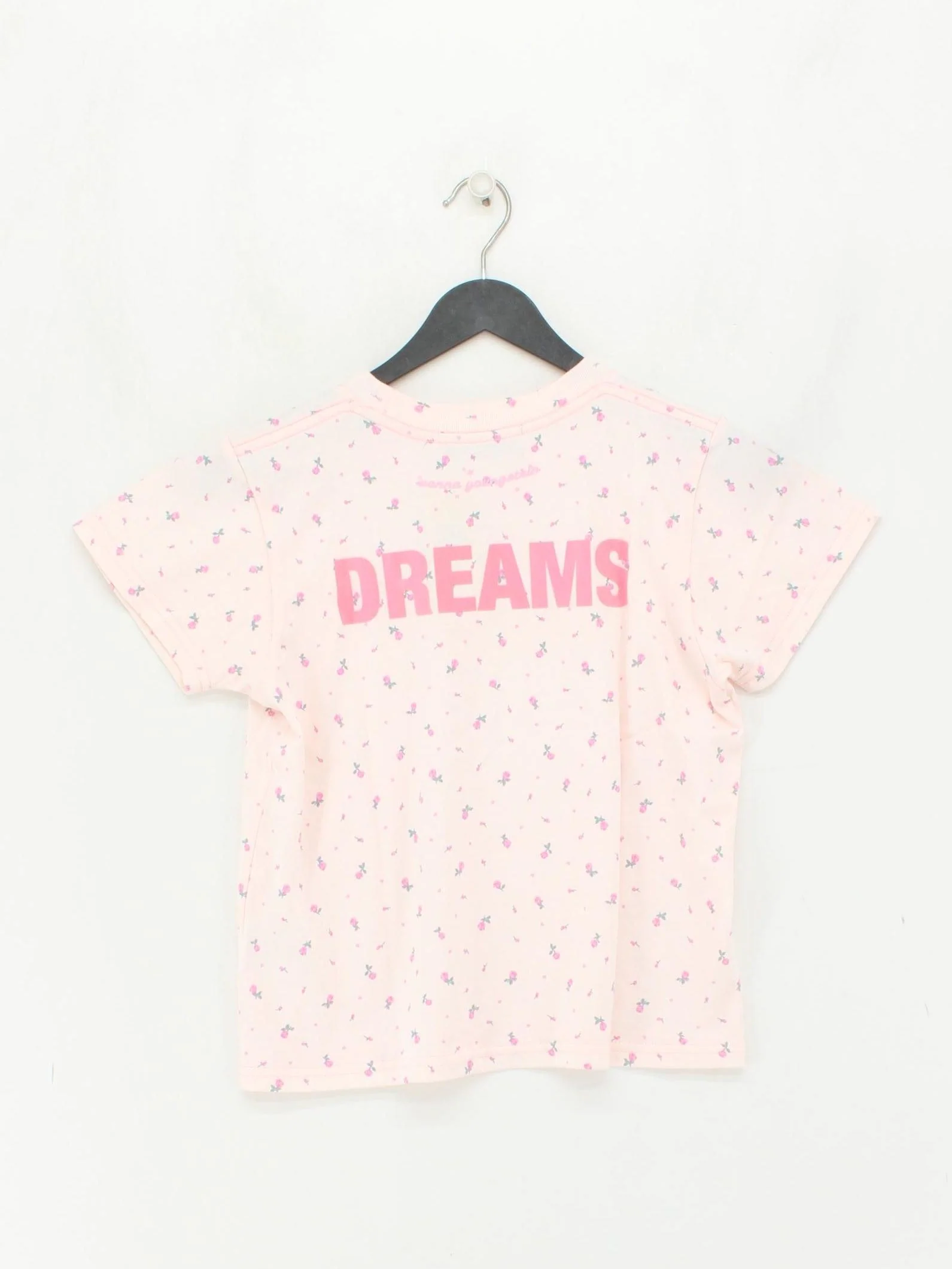 Madhappy Women's T-Shirt S Pink Floral 100% Cotton Short Sleeve Round Neck Basic - Image 2