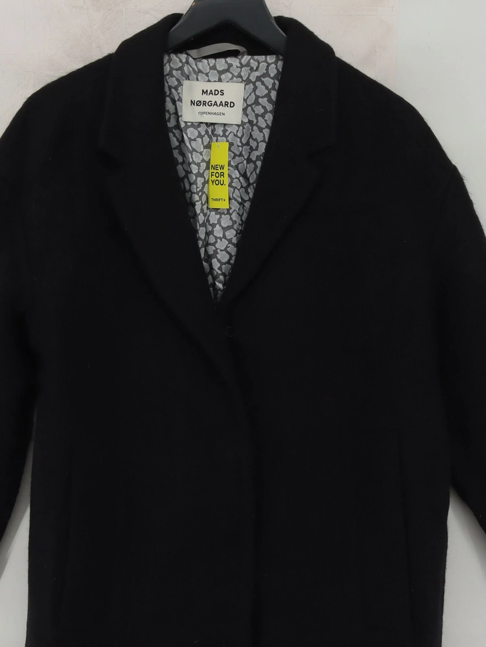 Mads Norgaard Women's Coat UK 10 Black Wool - Image 3