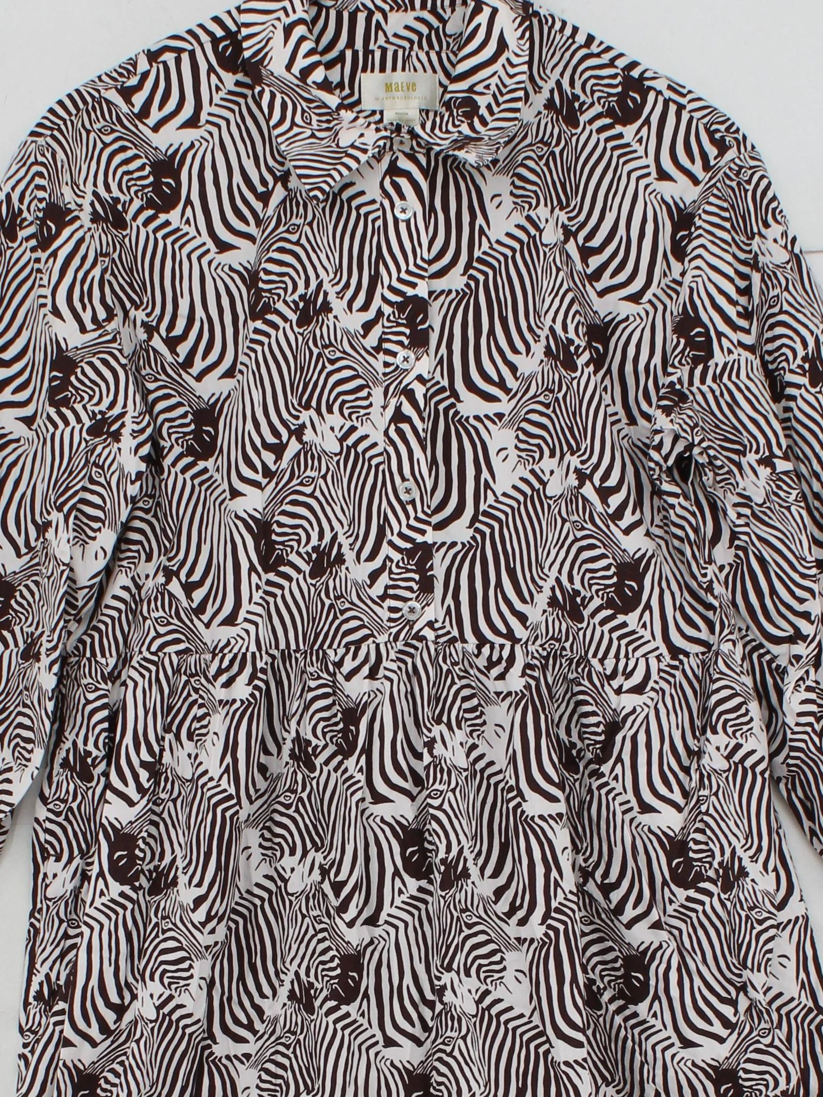 Maeve Shirt Midi Dress UK10 in Multi - Image 3
