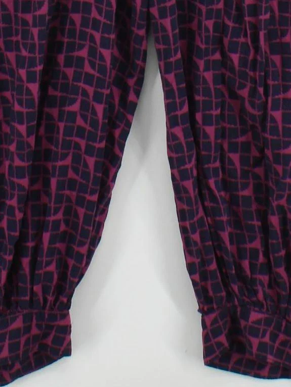 Maeve Women's Jumpsuit M Purple Geometric 100% Rayon Wide-Leg Jumpsuit - Image 4