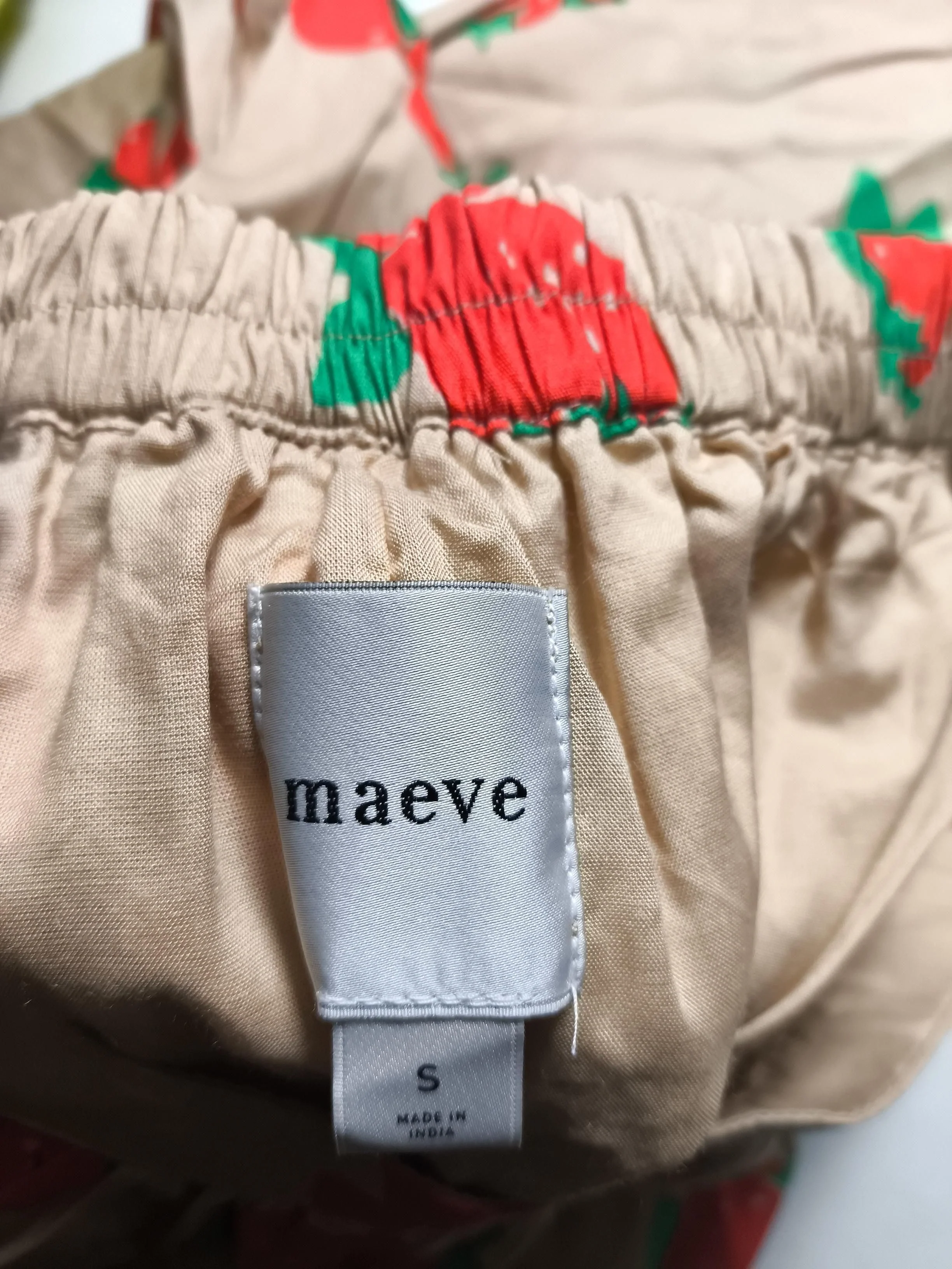 Maeve Women's Maxi Skirt S Tan Floral Cotton with Lyocell Modal Long Maxi - Image 5