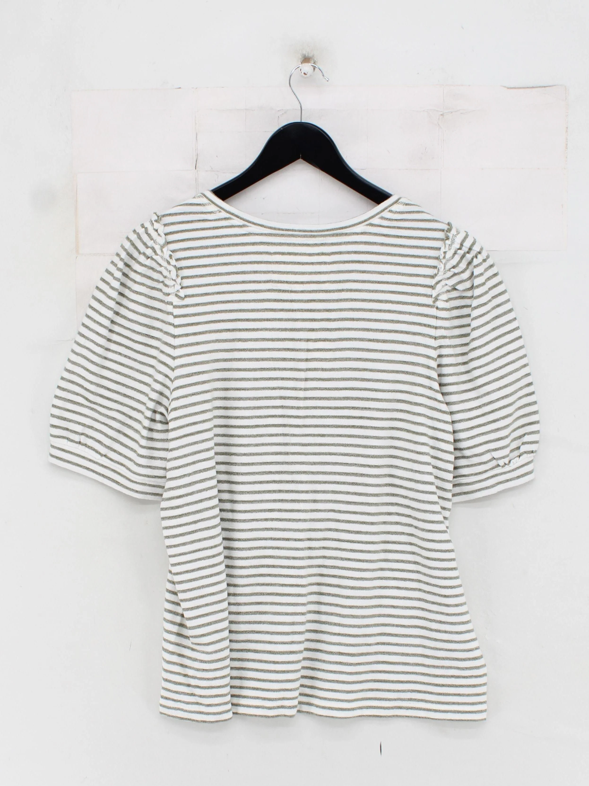 Maeve Women's Top L Multi Striped 100% Cotton Short Sleeve Round Neck Basic - Image 2