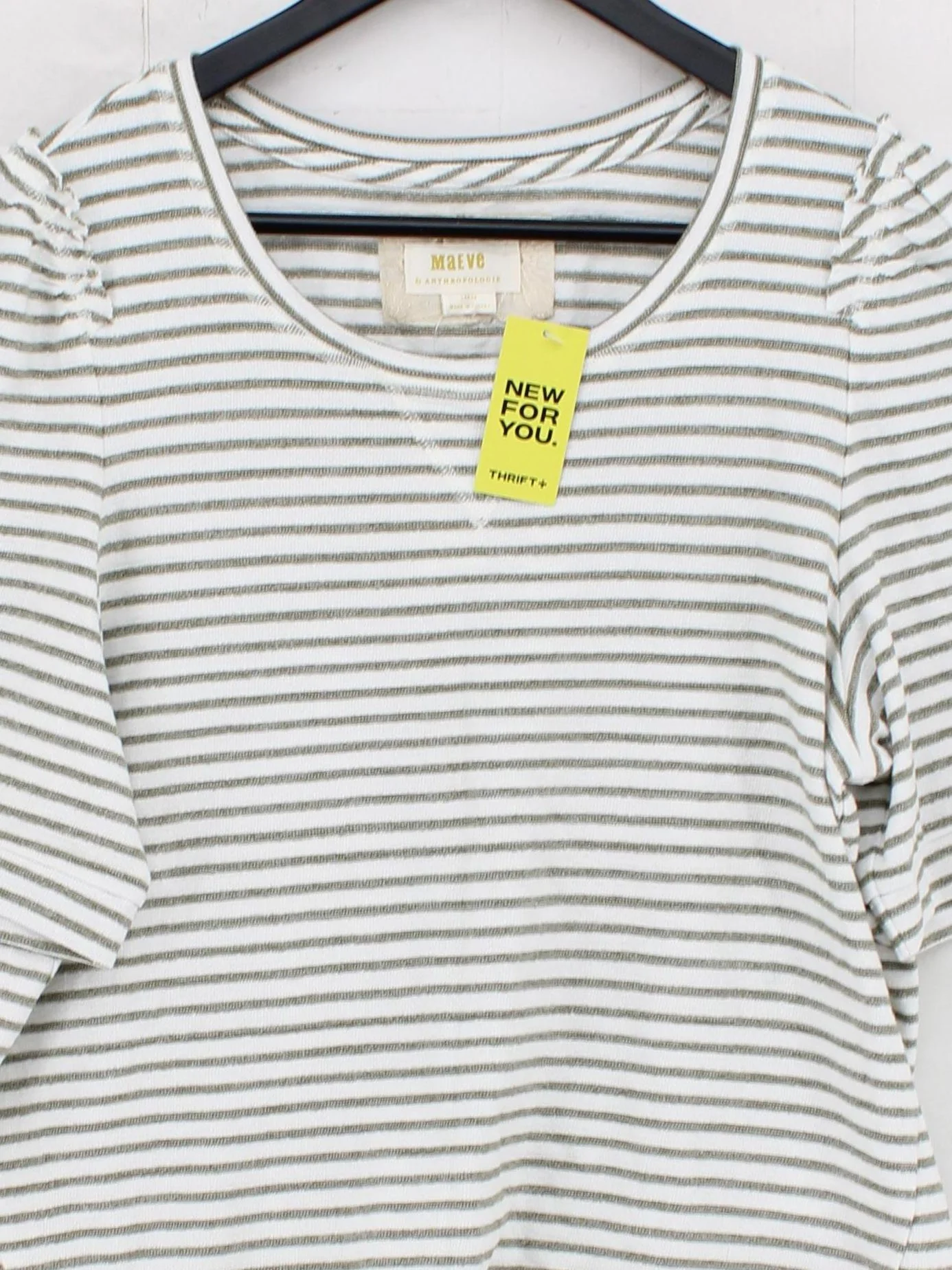 Maeve Women's Top L Multi Striped 100% Cotton Short Sleeve Round Neck Basic - Image 3