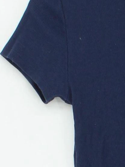 Maeve Women's Top XS Blue Cotton with Elastane Short Sleeve Mock Neck Basic - Image 4