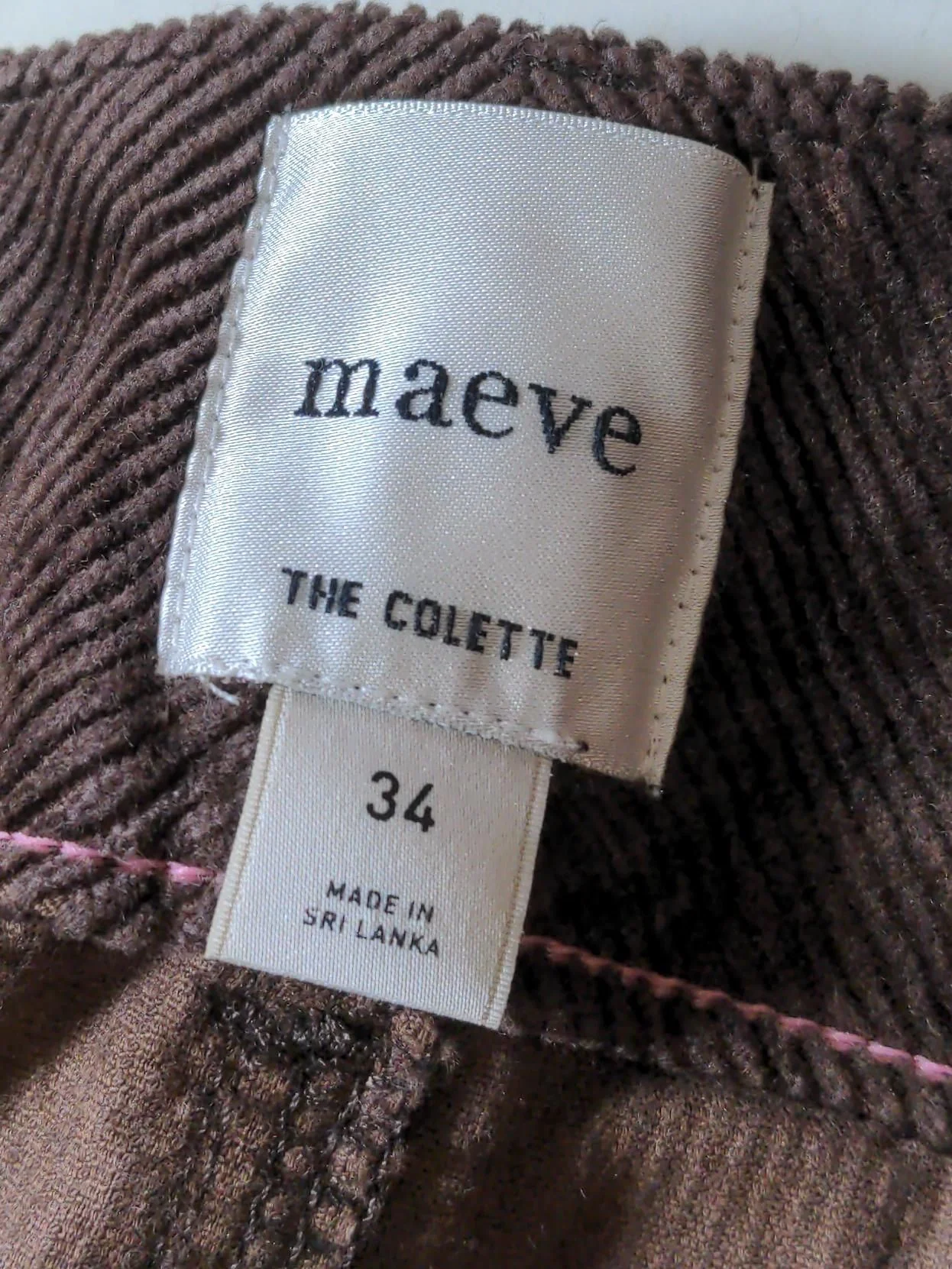 Maeve Women's Trousers W 34 in Brown Cotton with Lyocell Modal, Elastane Cropped - Image 5