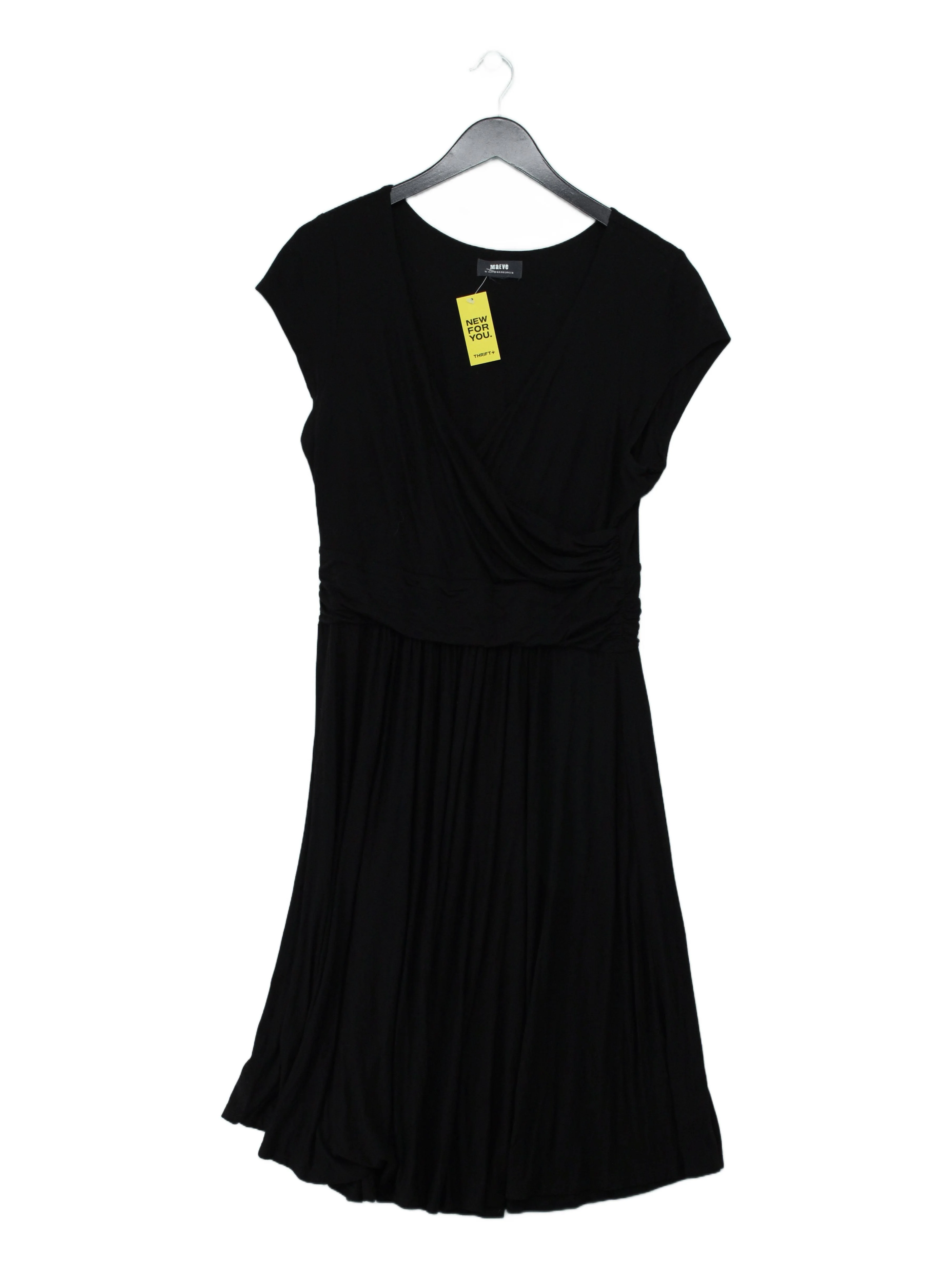 Maeve Wrap Midi Dress M in Black