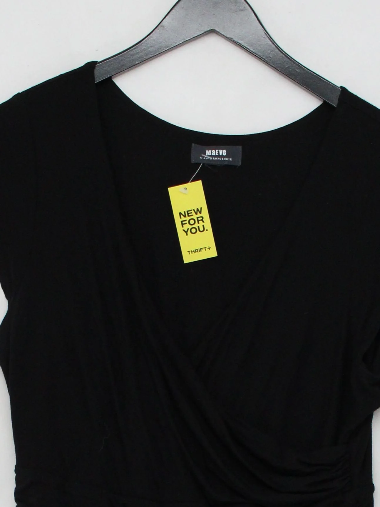 Maeve Wrap Midi Dress M in Black - Image 3