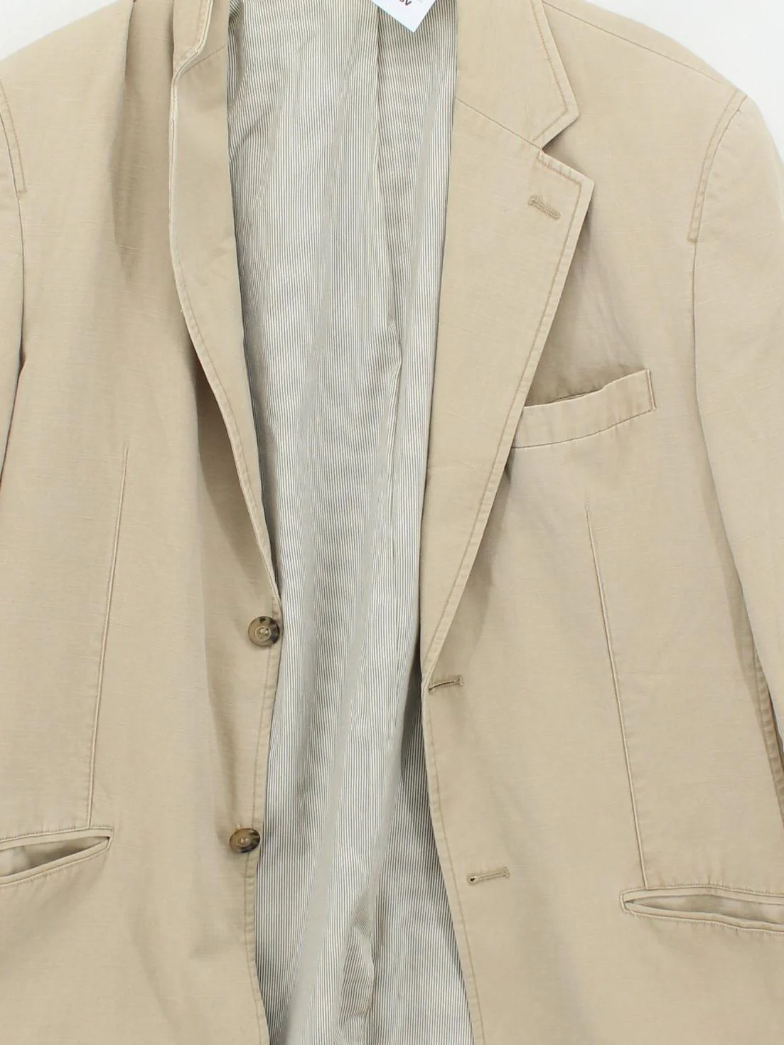 Maine Men's Blazer Chest: 42 in Tan Cotton with Linen Overcoat - Image 3