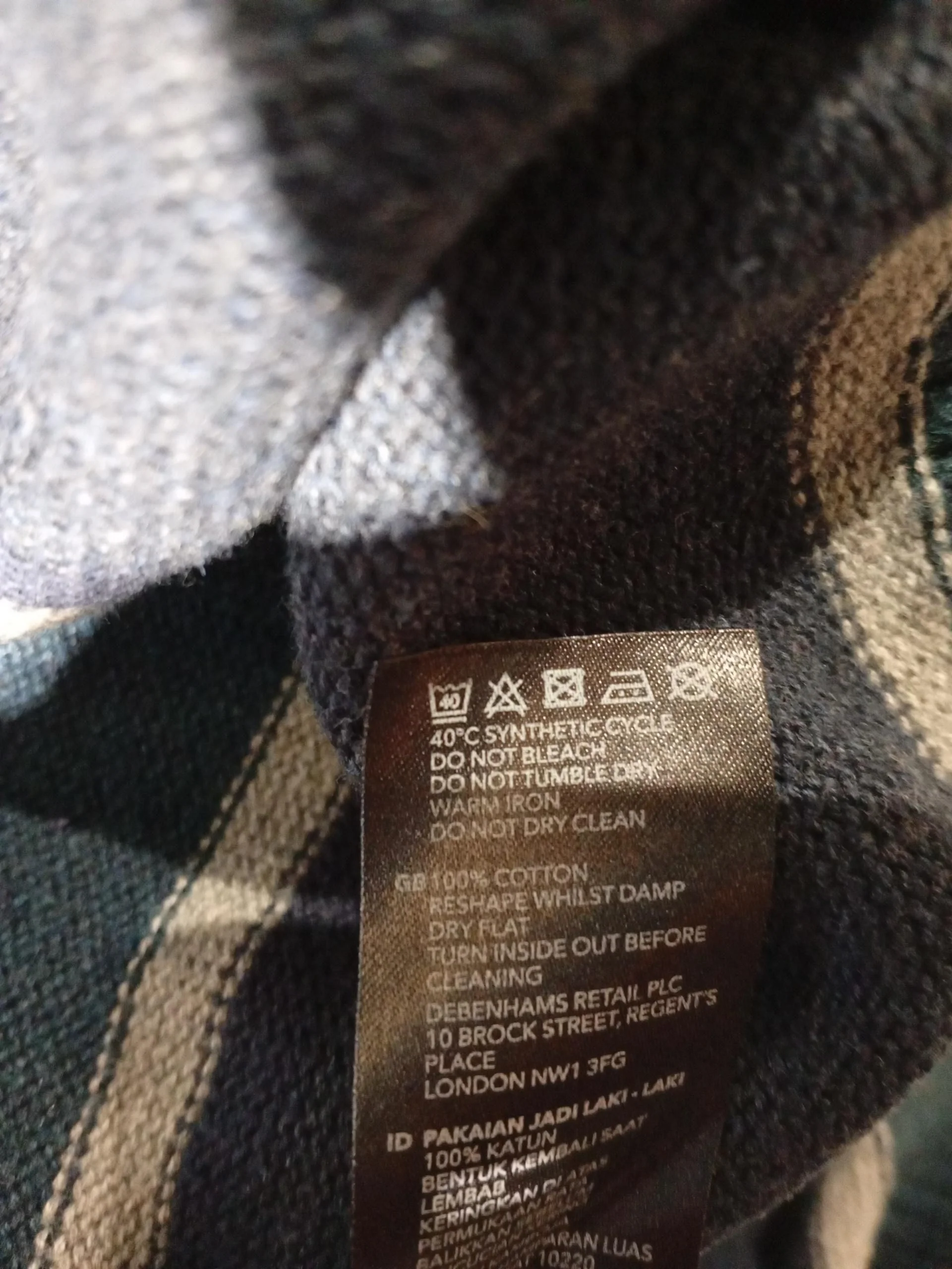 Maine Men's Jumper L Blue Striped 100% Cotton V-Neck Pullover - Image 6
