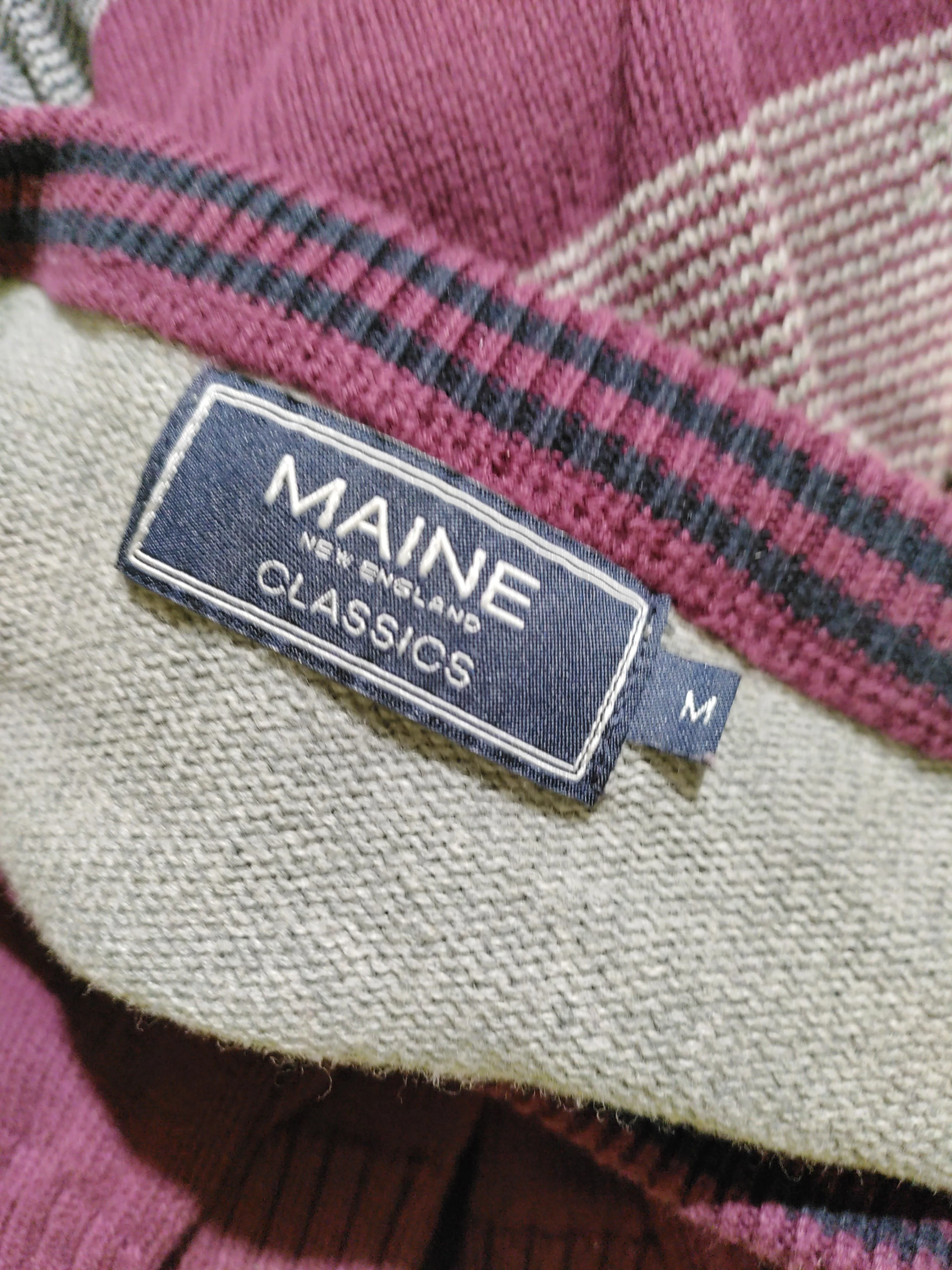Maine Men's Jumper M Multi Striped 100% Cotton V-Neck Pullover - Image 5