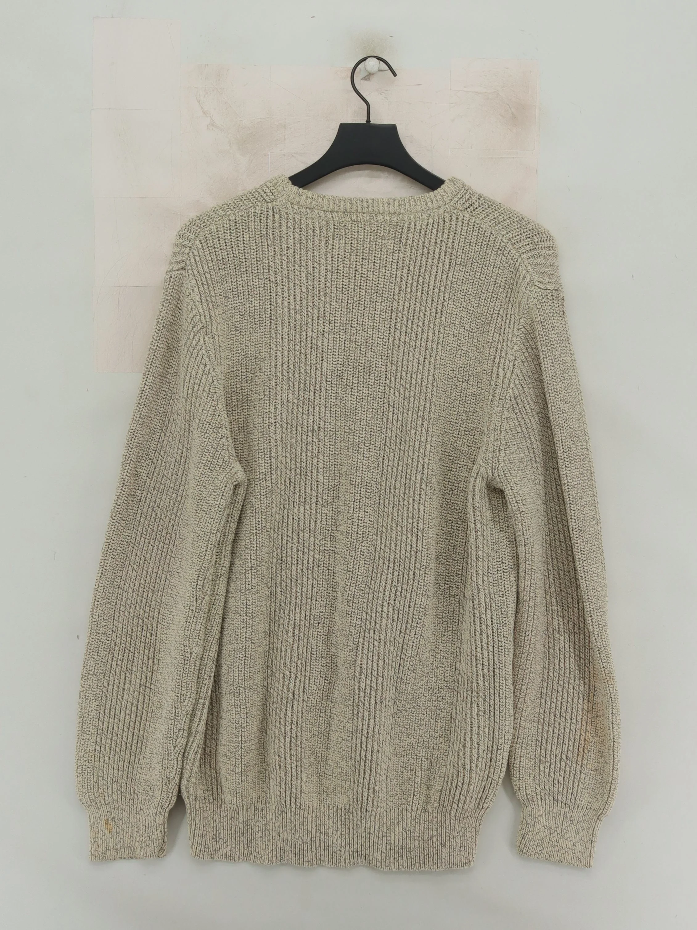 Maine Men's Jumper XL Cream Cotton with Polyester Round Neck Pullover - Image 2