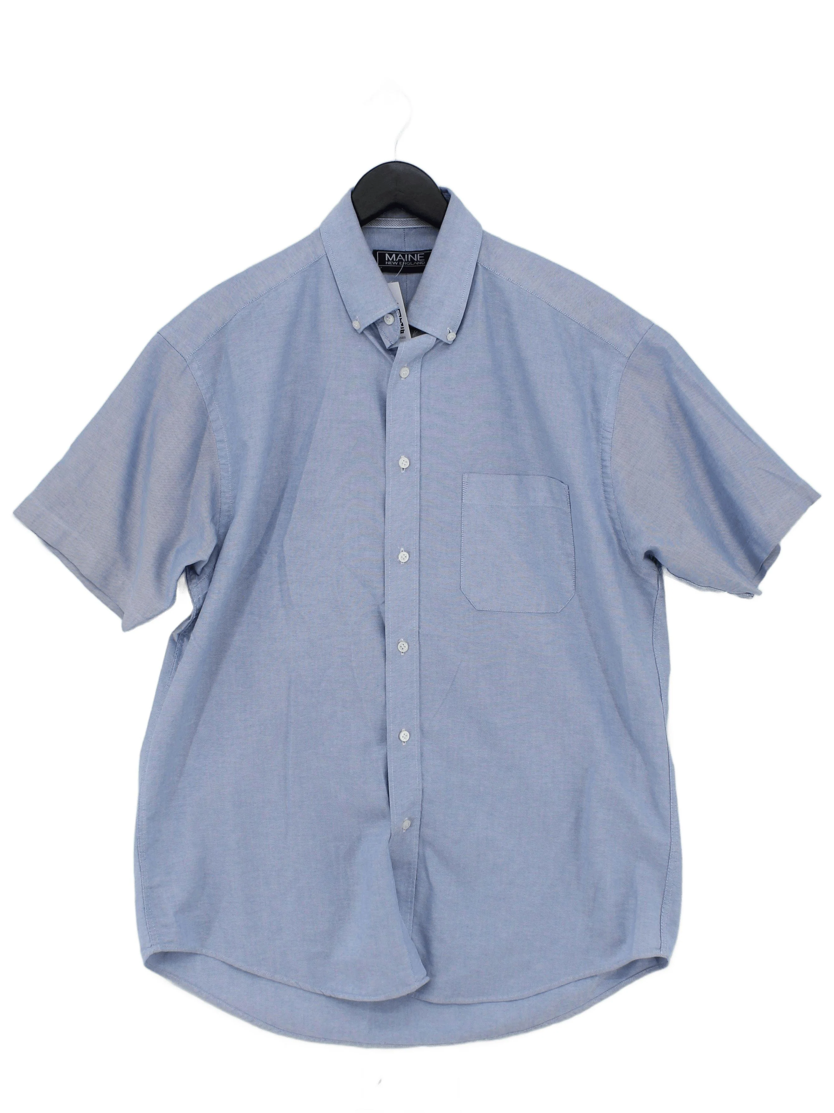 Maine Men's Shirt Chest: 41 in Blue Cotton with Polyester Basic