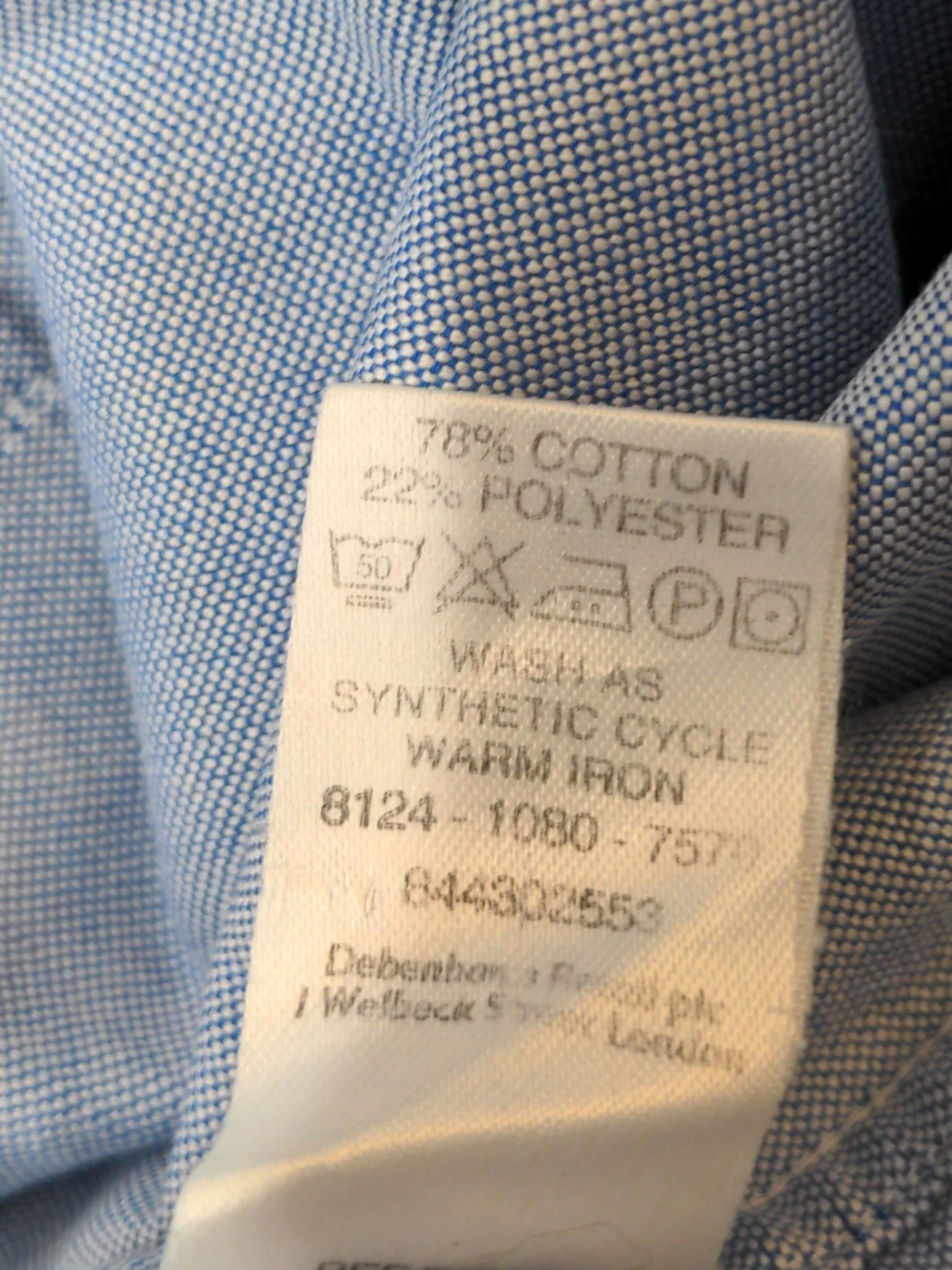 Maine Men's Shirt Chest: 41 in Blue Cotton with Polyester Basic - Image 6