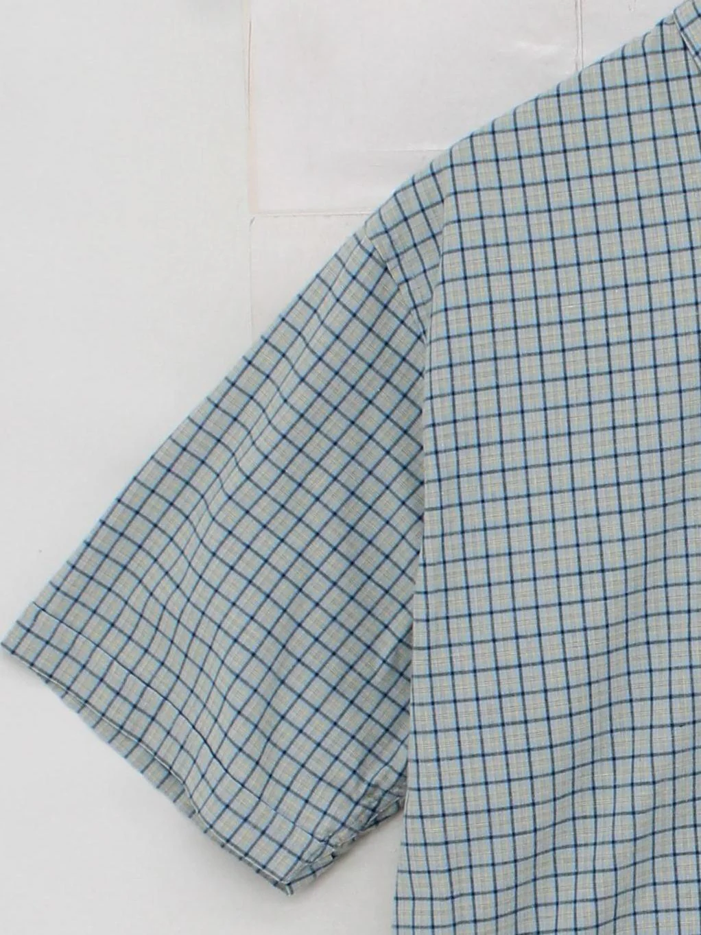 Maine Men's Shirt M Blue Checkered 100% Cotton Basic - Image 4