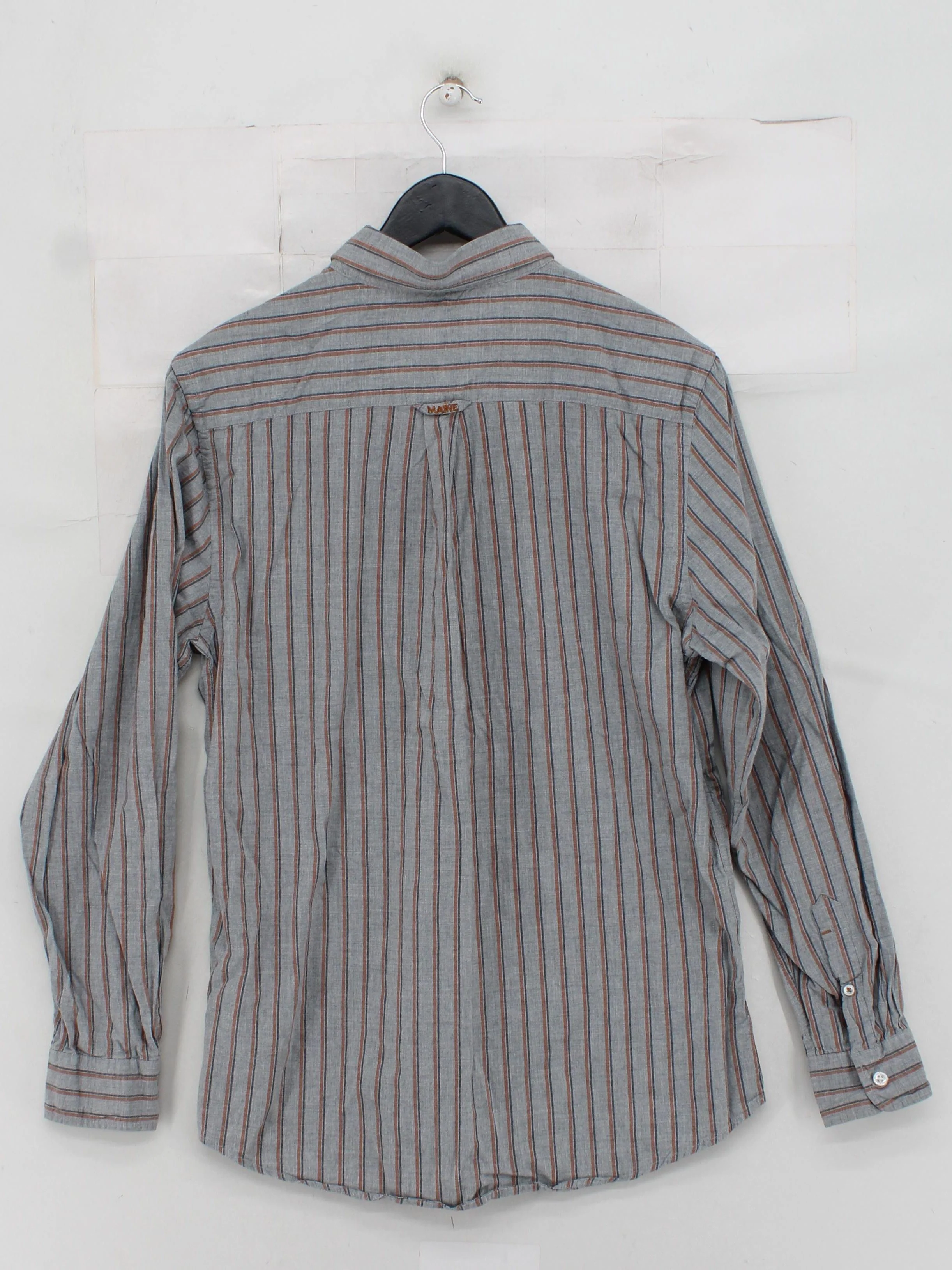 Maine Men's Shirt M Grey Striped 100% Other Basic - Image 2