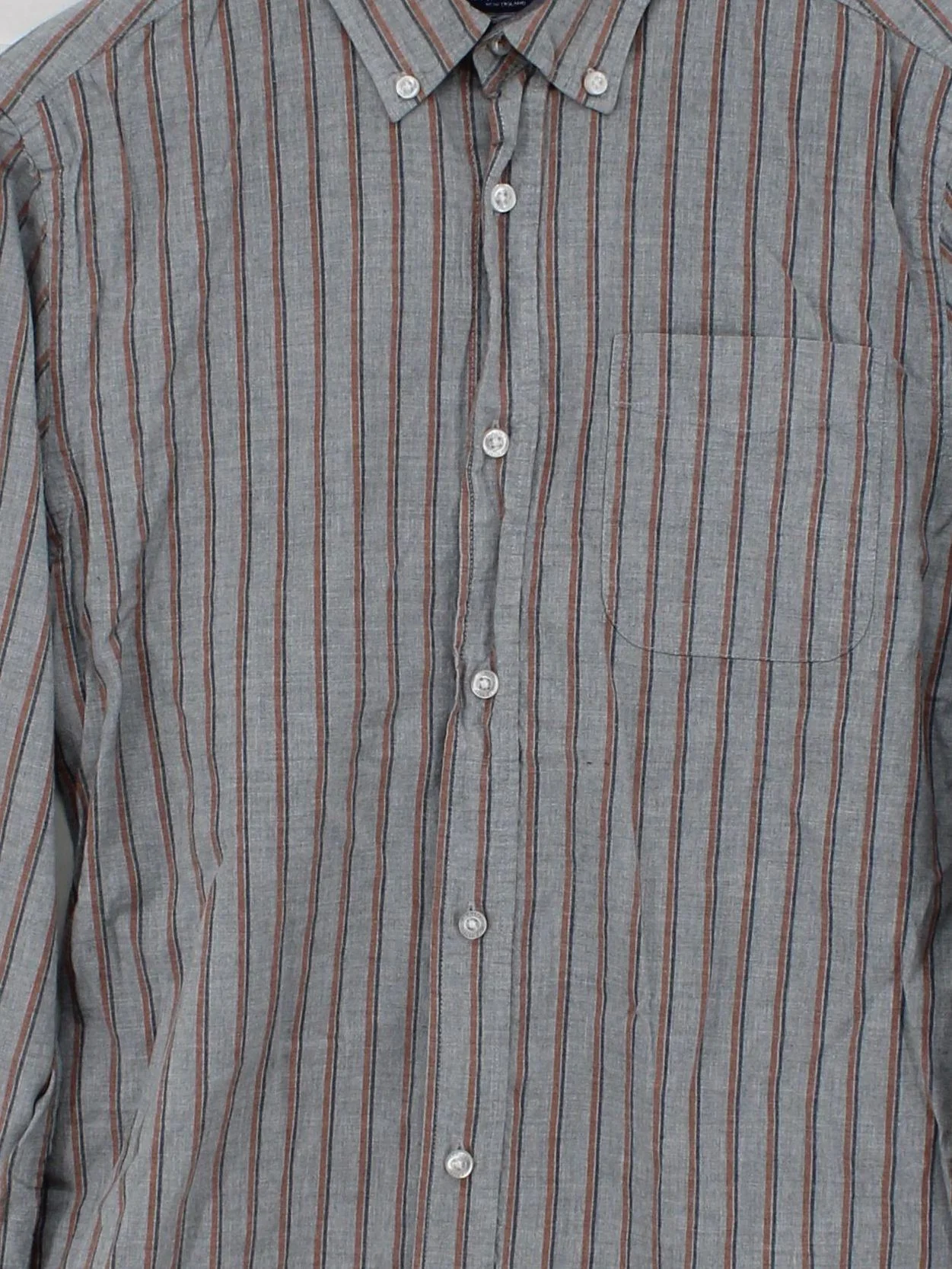 Maine Men's Shirt M Grey Striped 100% Other Basic - Image 3