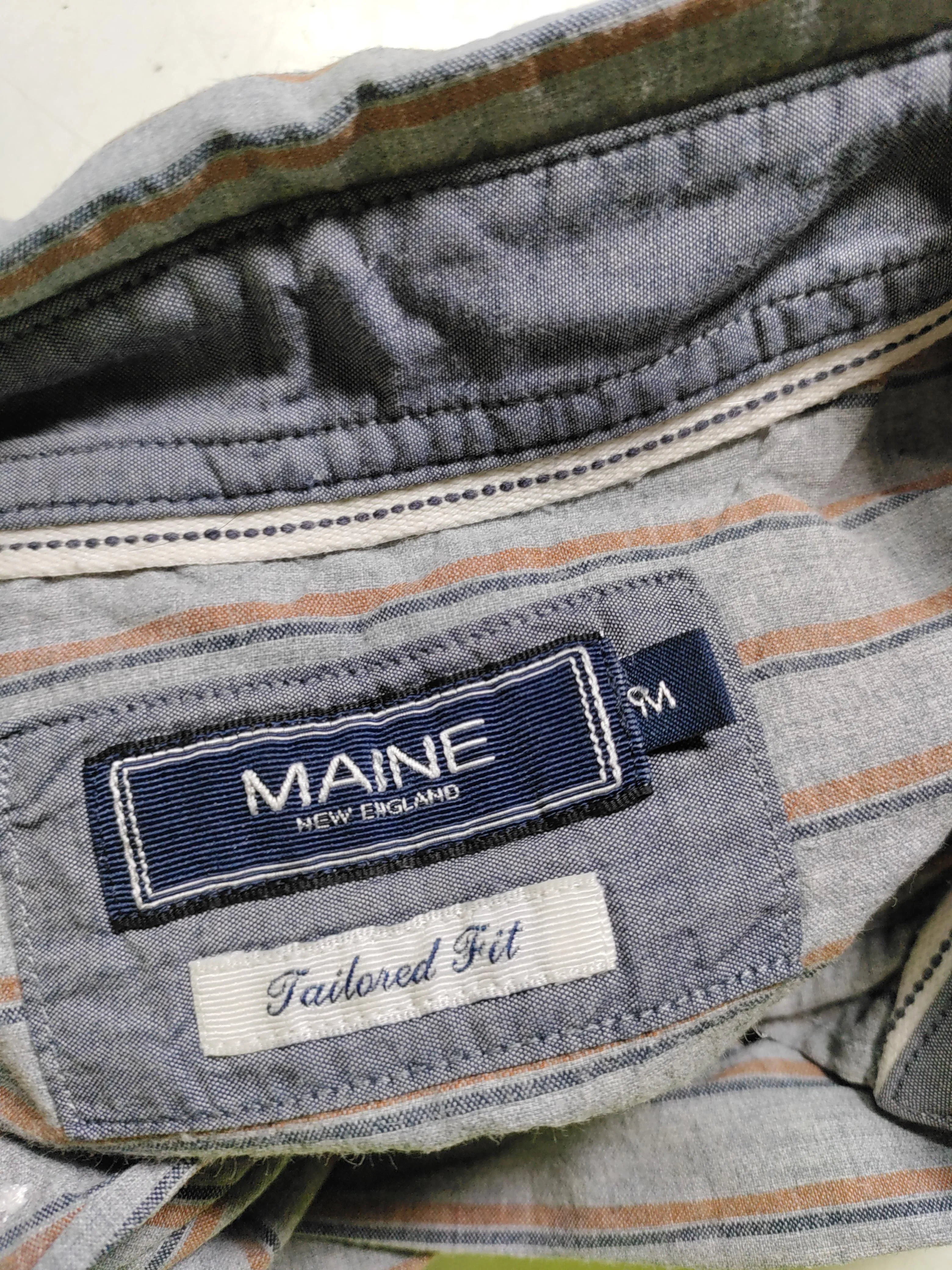 Maine Men's Shirt M Grey Striped 100% Other Basic - Image 5