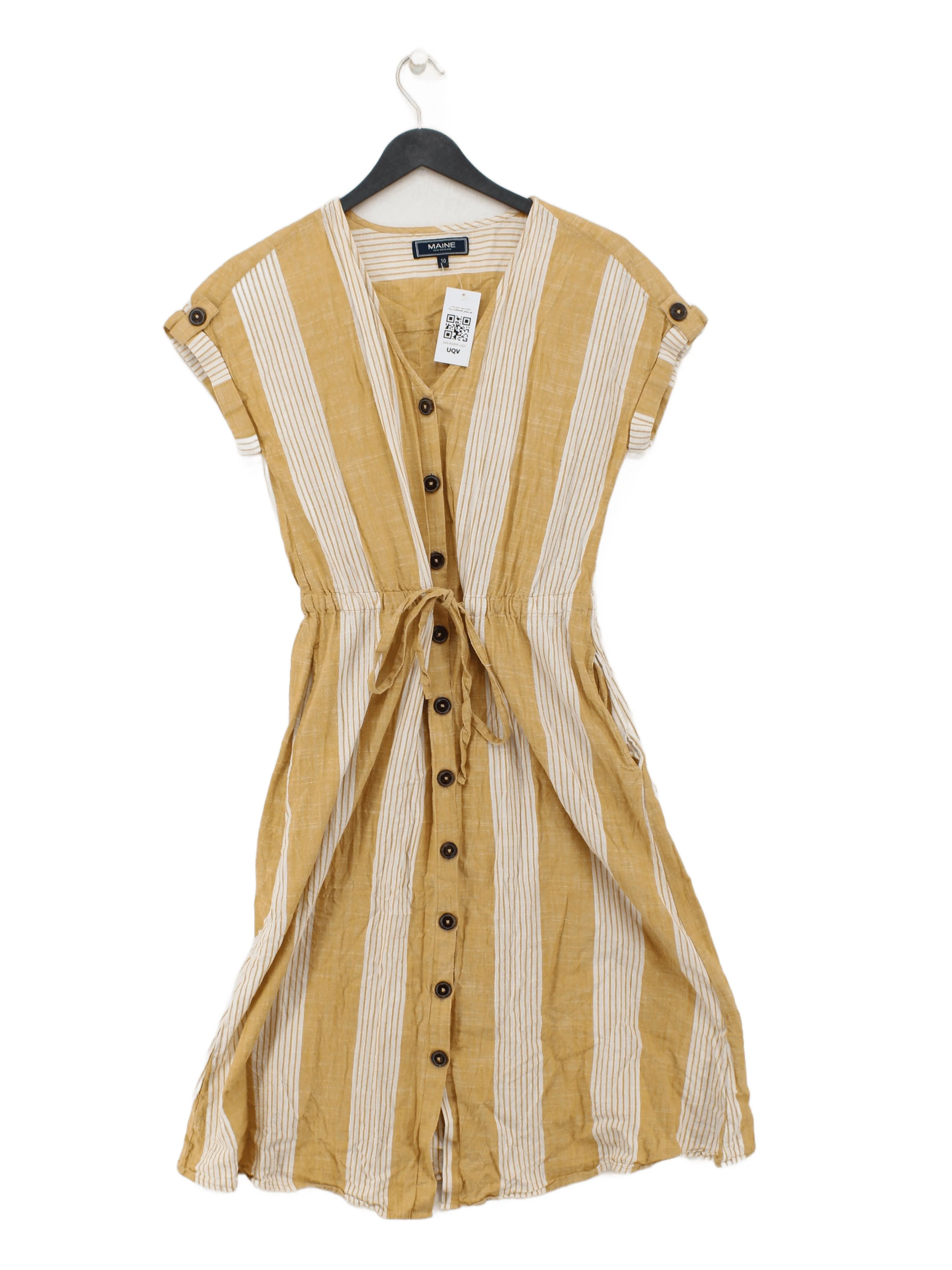 Maine Shirt Mini Dress UK10 in Yellow