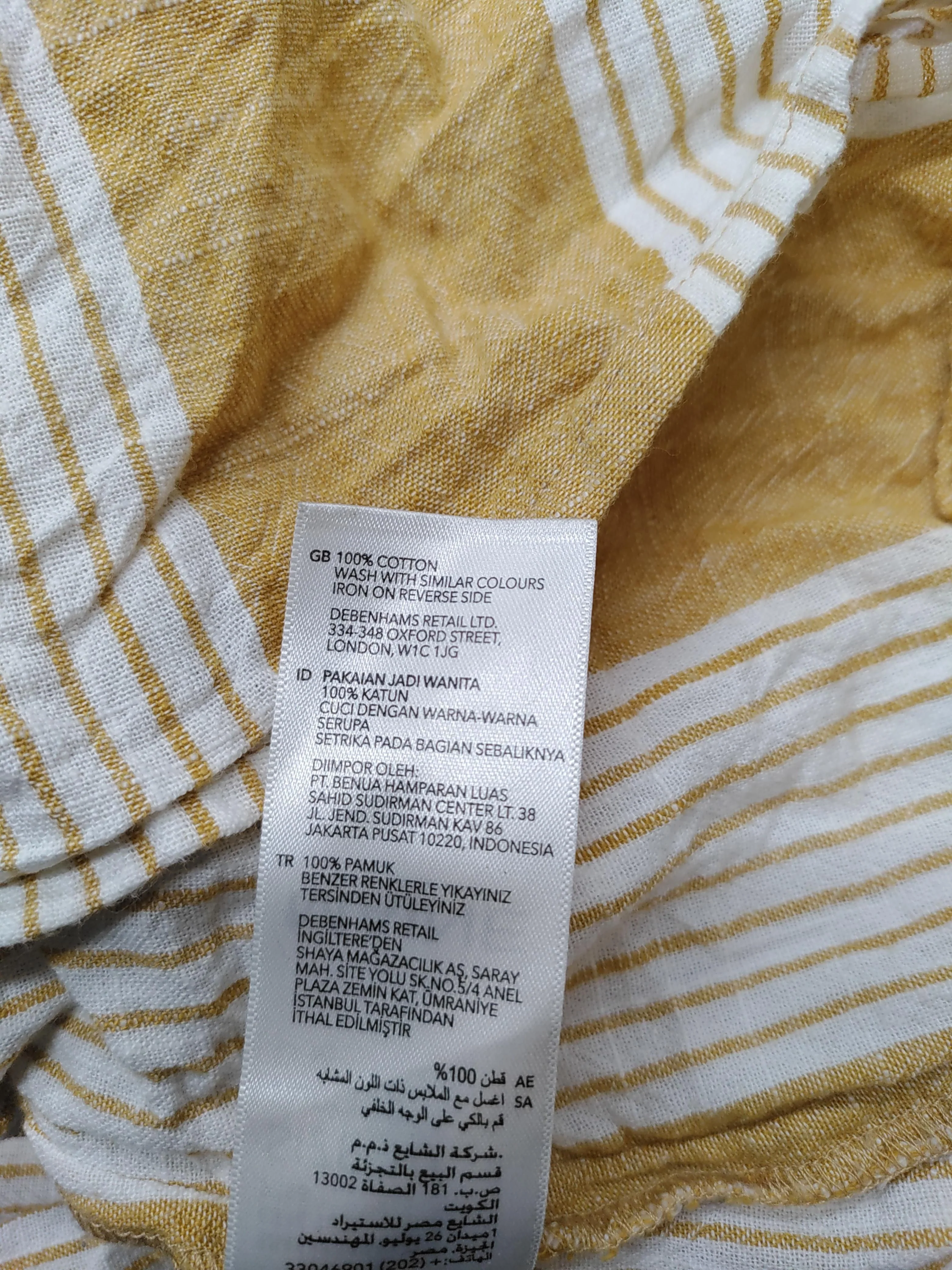Maine Shirt Mini Dress UK10 in Yellow - Image 6