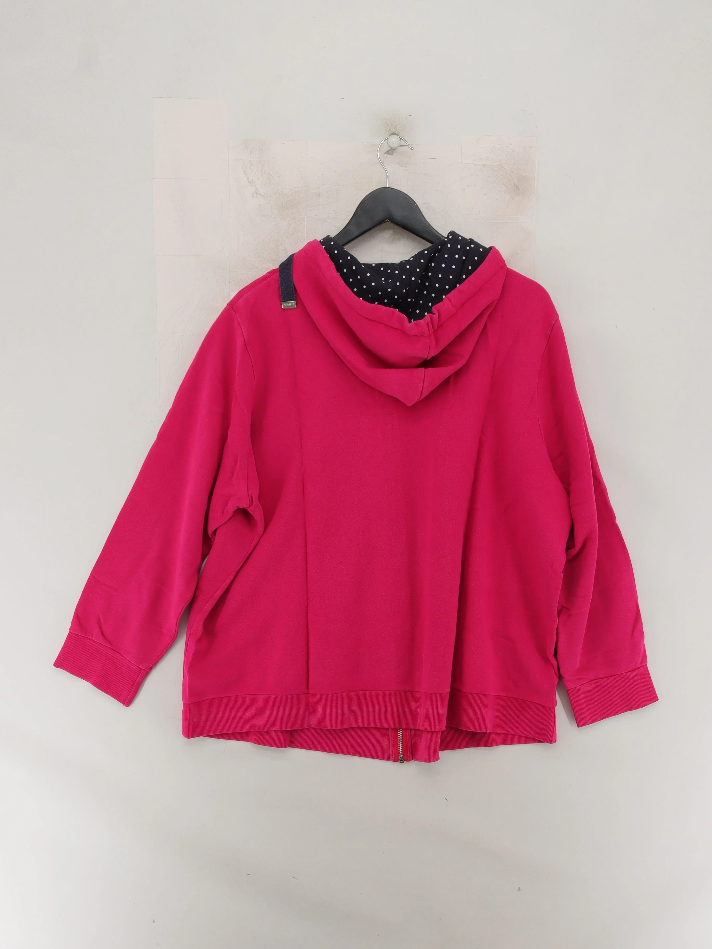 Maine Women's Hoodie UK 22 Pink Polkadot Cotton with Polyester Pullover - Image 2