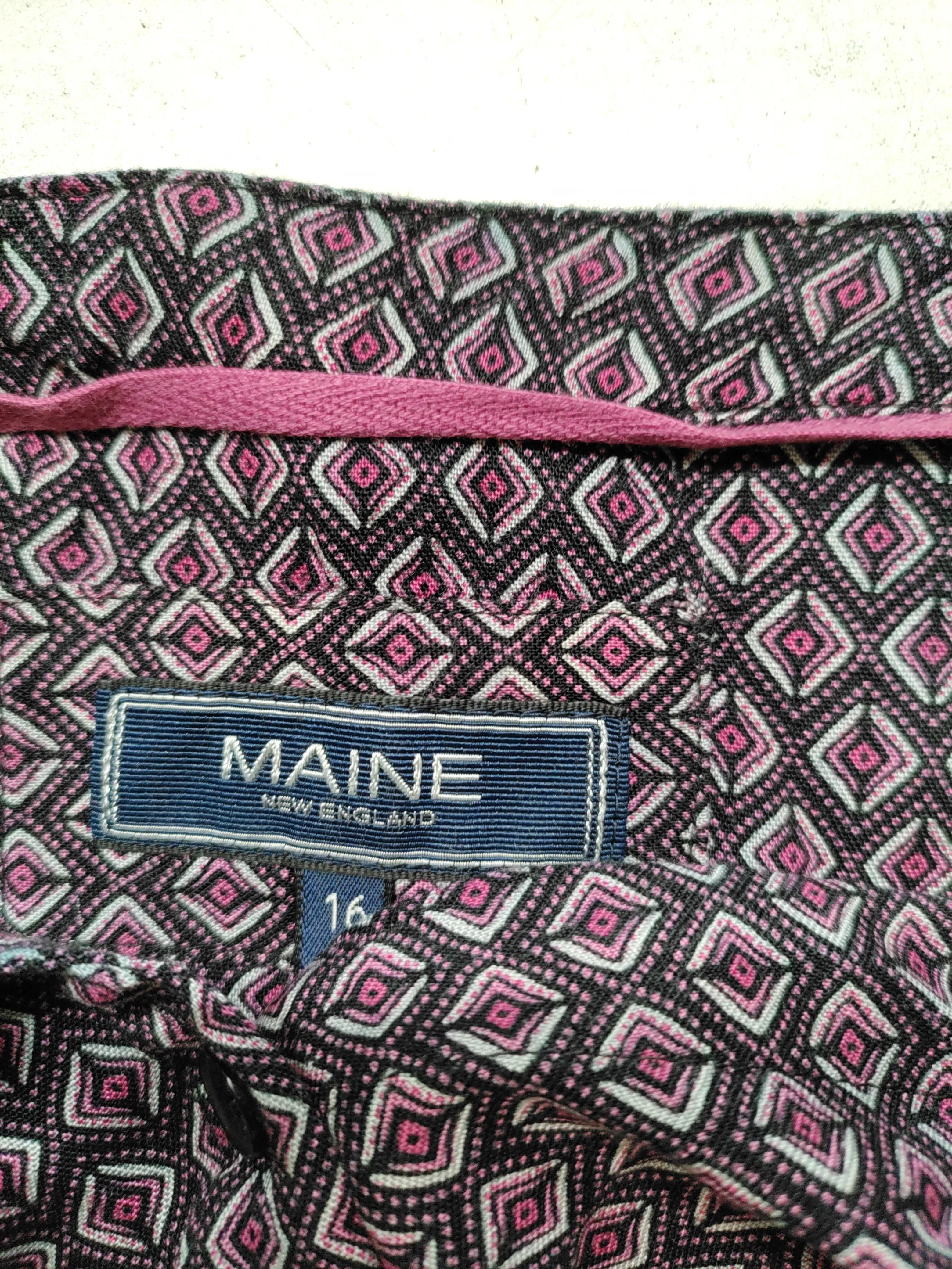 Maine Women's Top UK 16 Multi Geometric 100% Viscose 3/4 Sleeve V-Neck Basic - Image 5