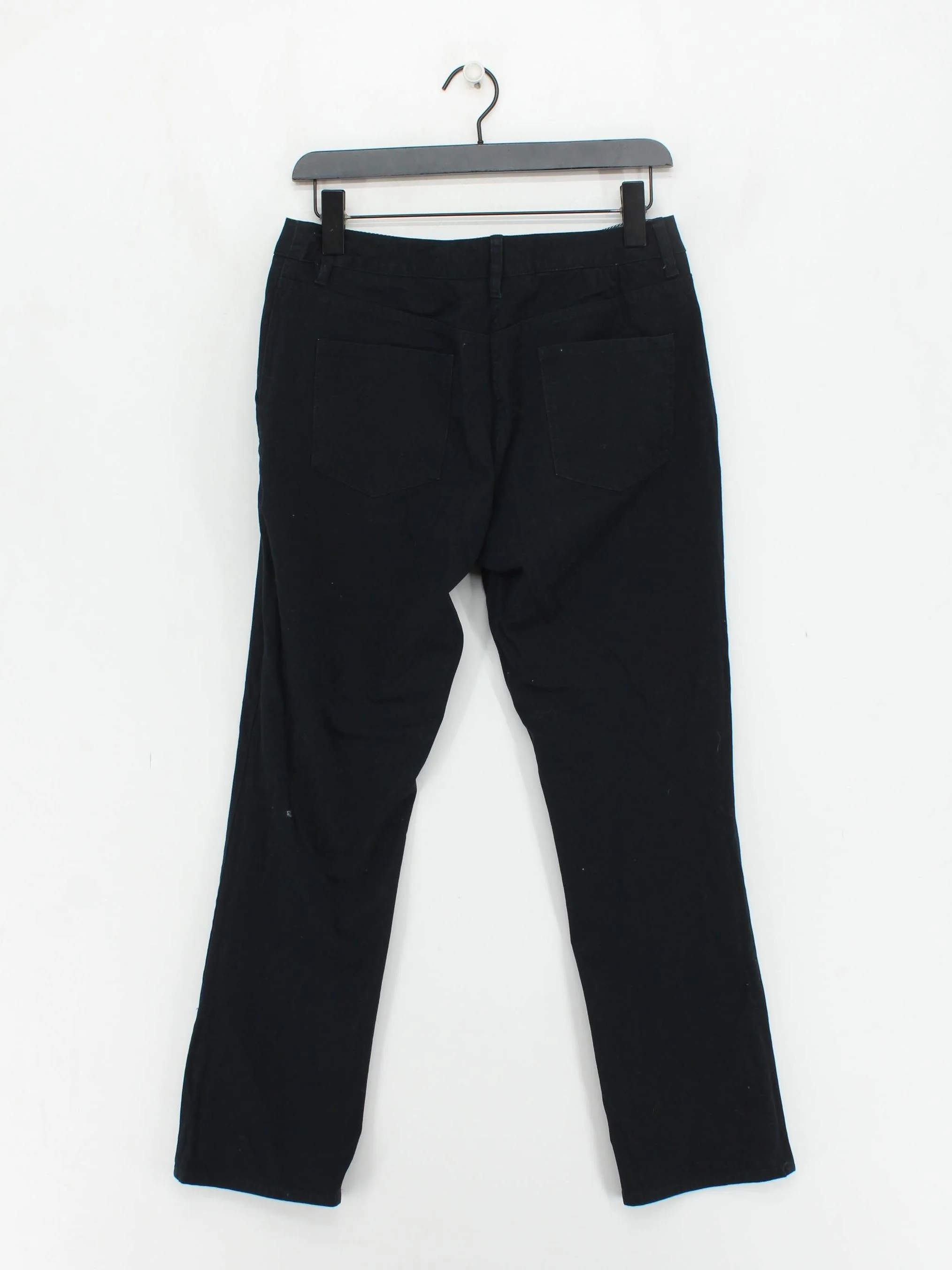 Maine Women's Trousers UK 12 Black Cotton with Elastane Straight Chino - Image 2