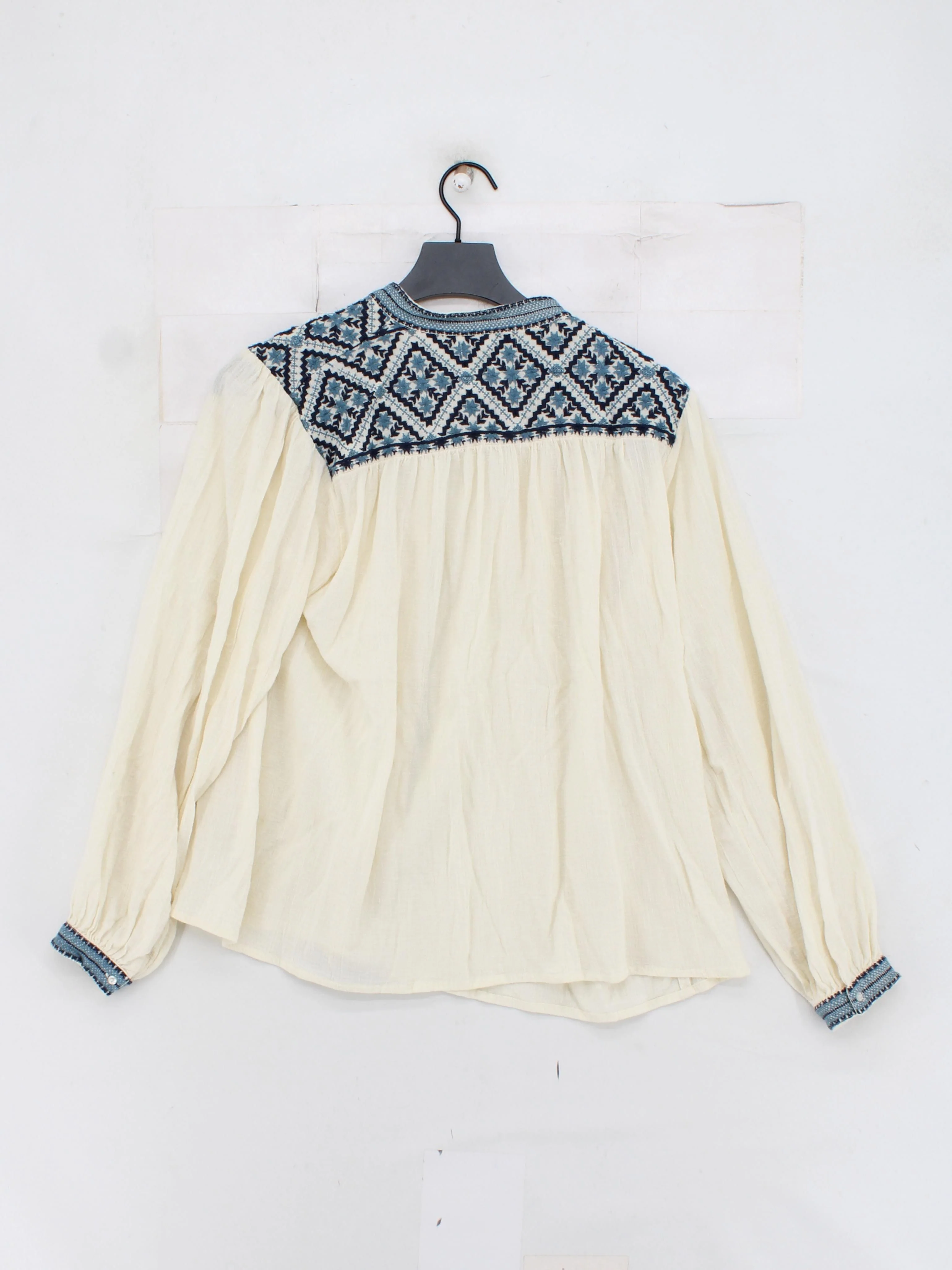 MAISON HOTEL Women's Top L Cream 100% Cotton Basic - Image 2