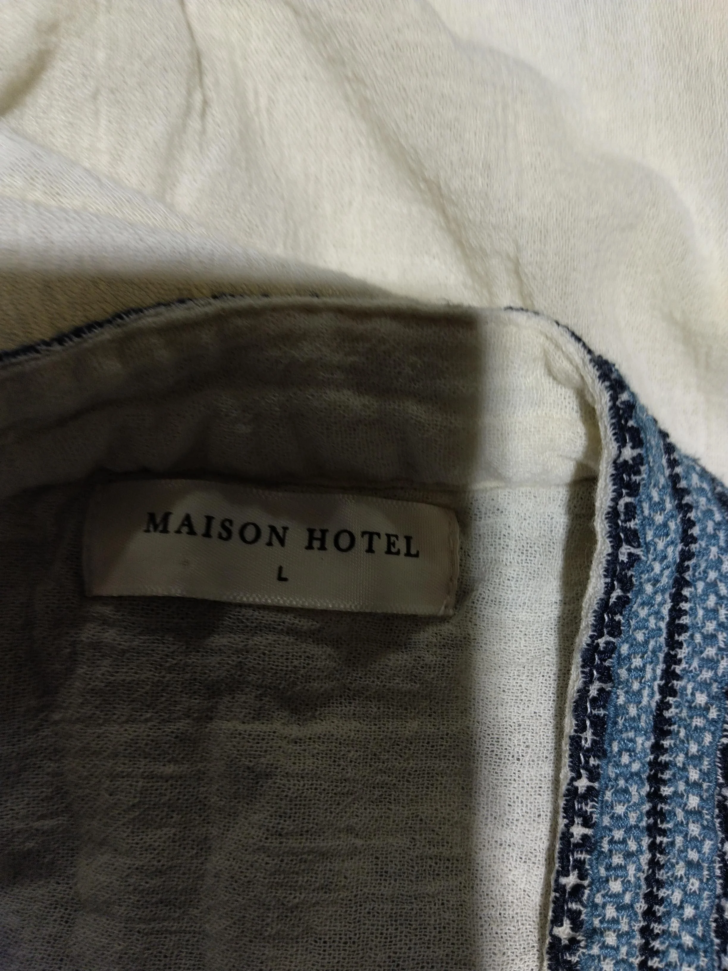 MAISON HOTEL Women's Top L Cream 100% Cotton Basic - Image 5