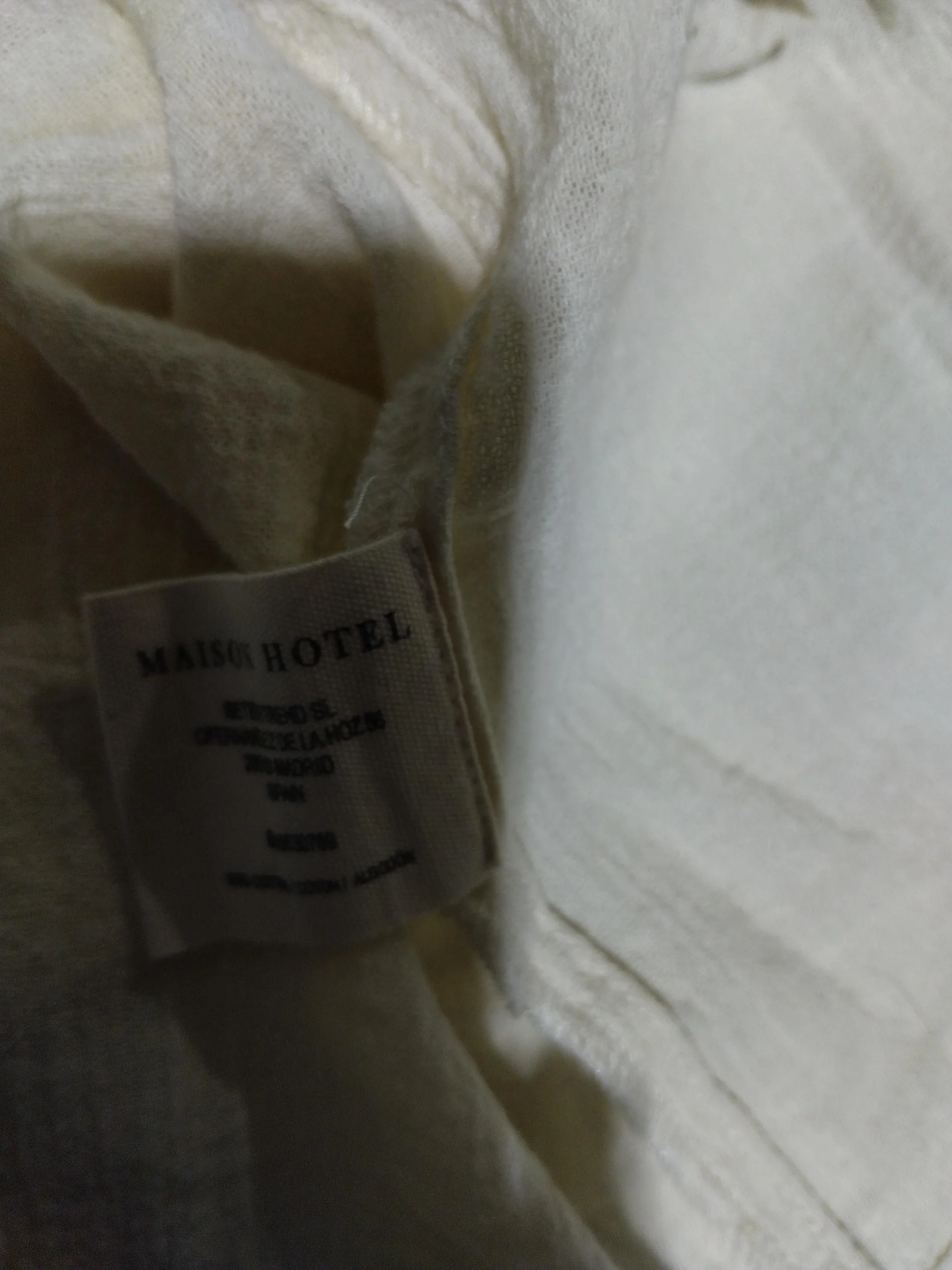MAISON HOTEL Women's Top L Cream 100% Cotton Basic - Image 6
