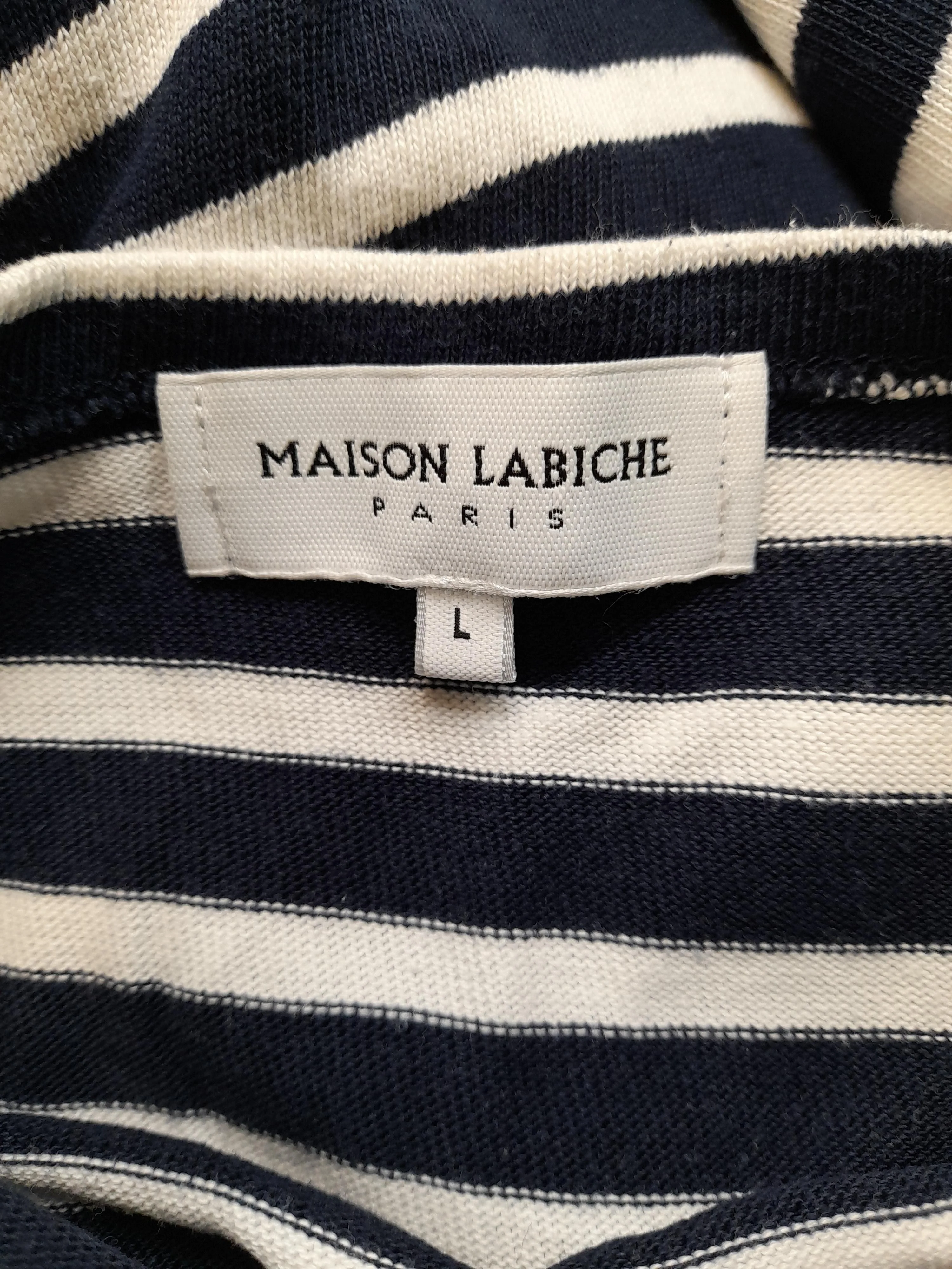 Maison Labiche Women's T-Shirt L Blue 100% Cotton Basic - Image 6