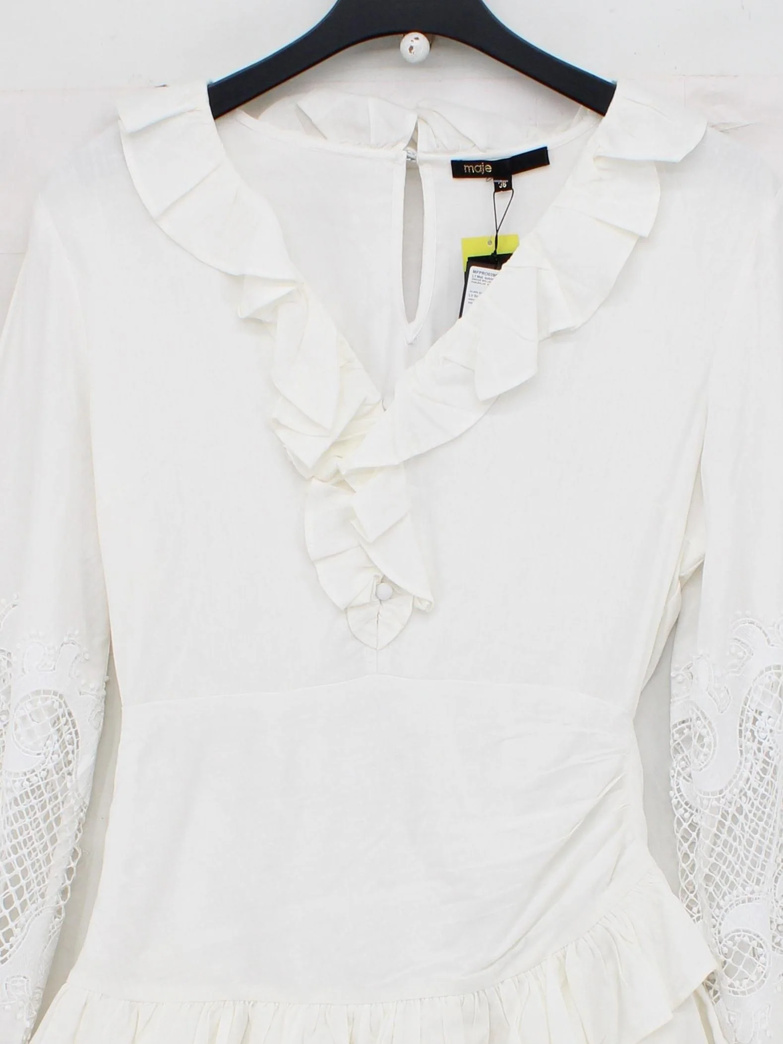 Maje Mini Dress in White - Image 3