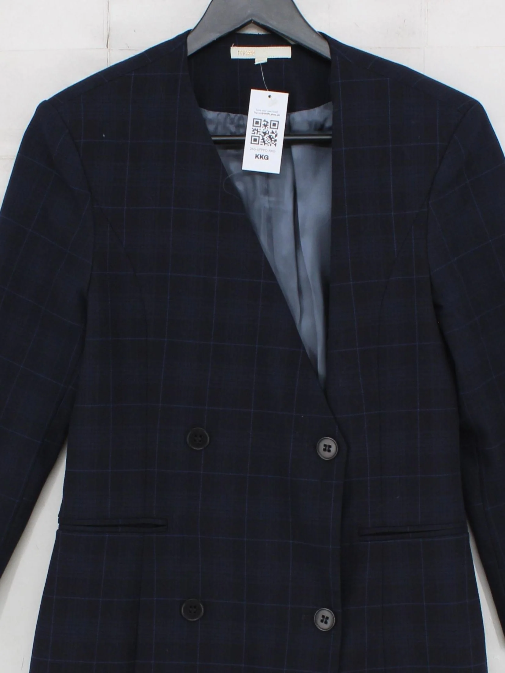 Maje Women's Blazer UK 12 Blue Polyester with Viscose, Elastane Overcoat - Image 3