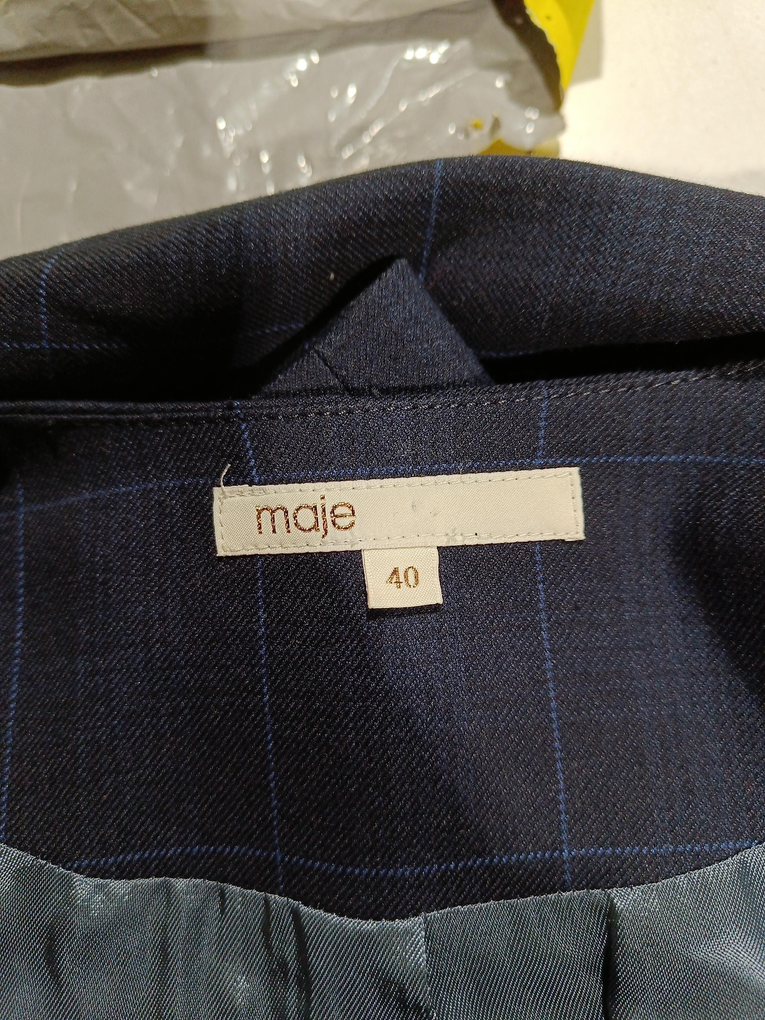 Maje Women's Blazer UK 12 Blue Polyester with Viscose, Elastane Overcoat - Image 5