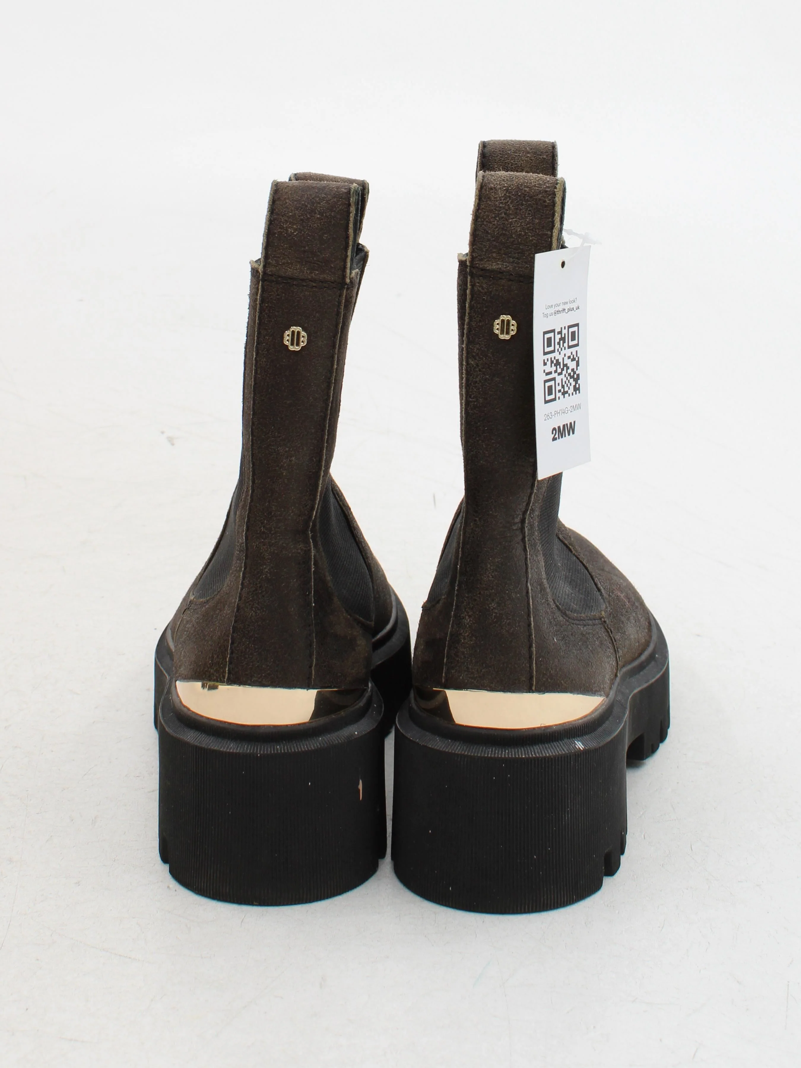 Maje Women's Boots UK 7 Brown 100% Suede Chelsea - Image 3