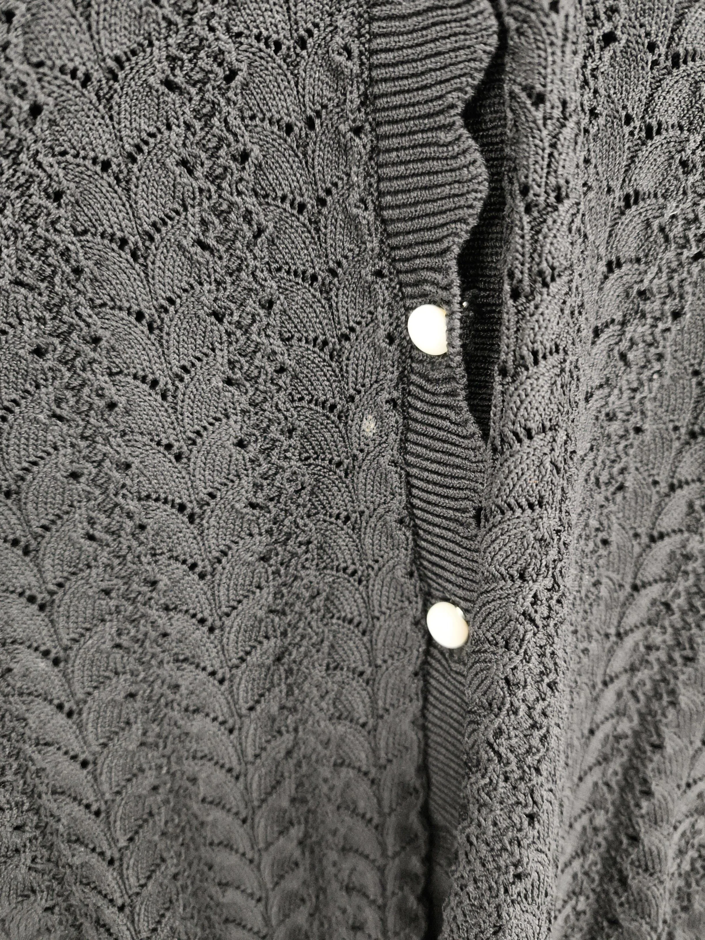 Maje Women's Cardigan UK 8 Black Nylon with Viscose, Polyester V-Neck Cardigan - Image 5