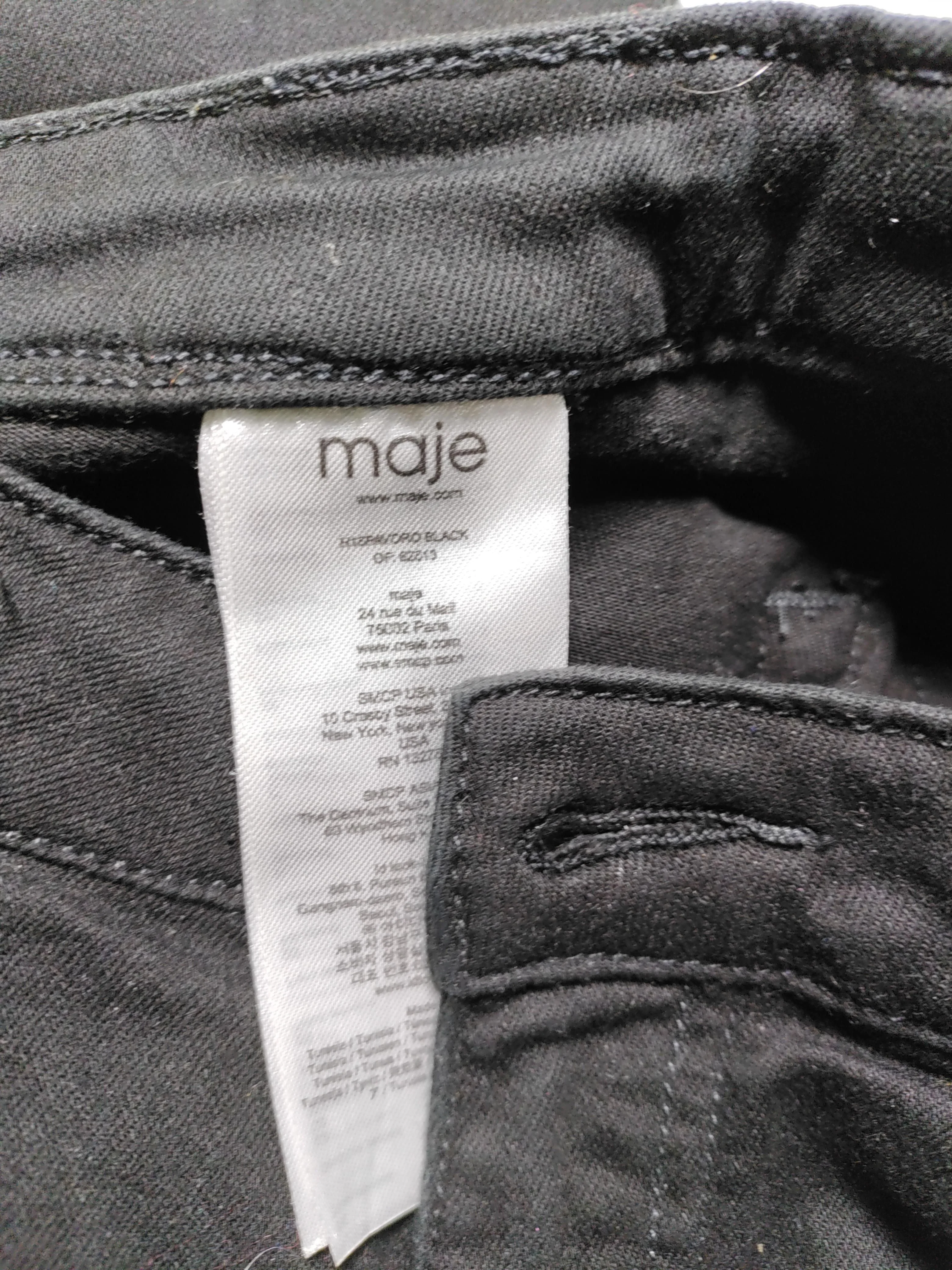 Maje Women's Jeans W 28 in Black Cotton with Polyester, Elastane Flared - Image 5