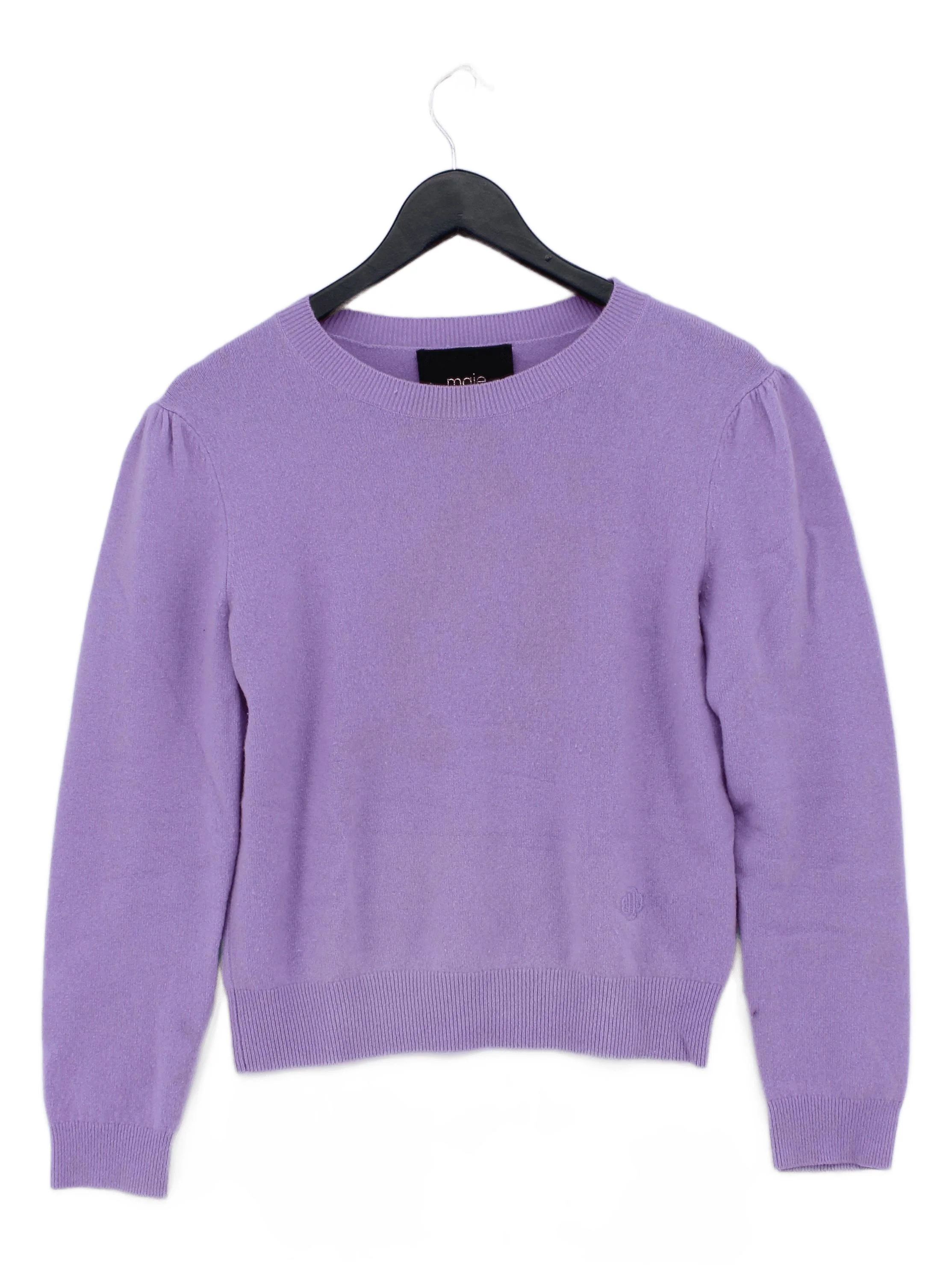 Maje Women's Jumper UK 10 Purple Cashmere with Polyamide, Elastane Pullover
