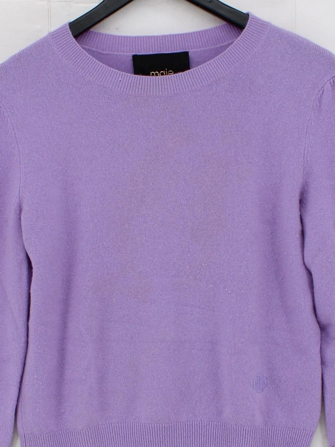 Maje Women's Jumper UK 10 Purple Cashmere with Polyamide, Elastane Pullover - Image 3