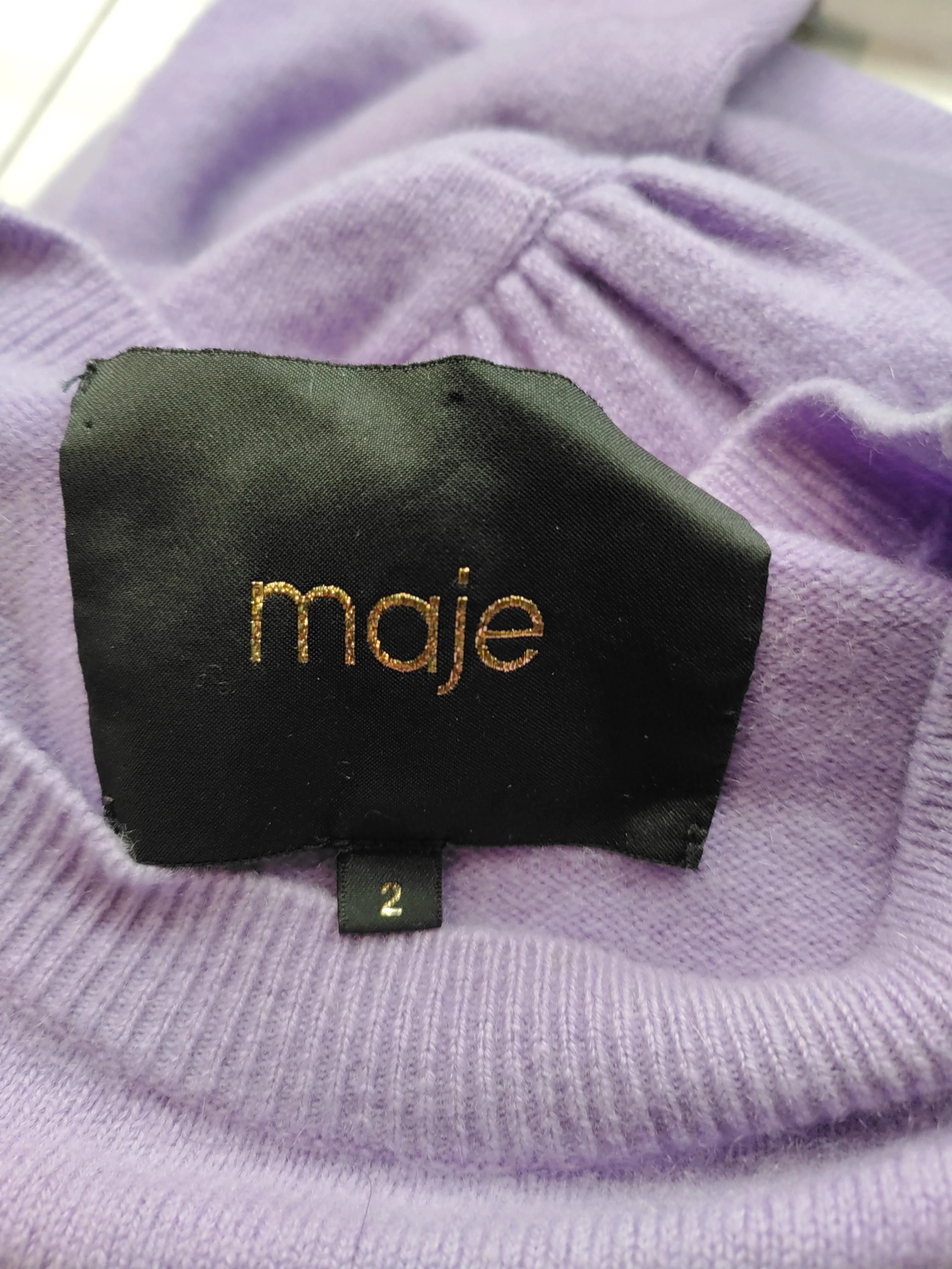 Maje Women's Jumper UK 10 Purple Cashmere with Polyamide, Elastane Pullover - Image 5