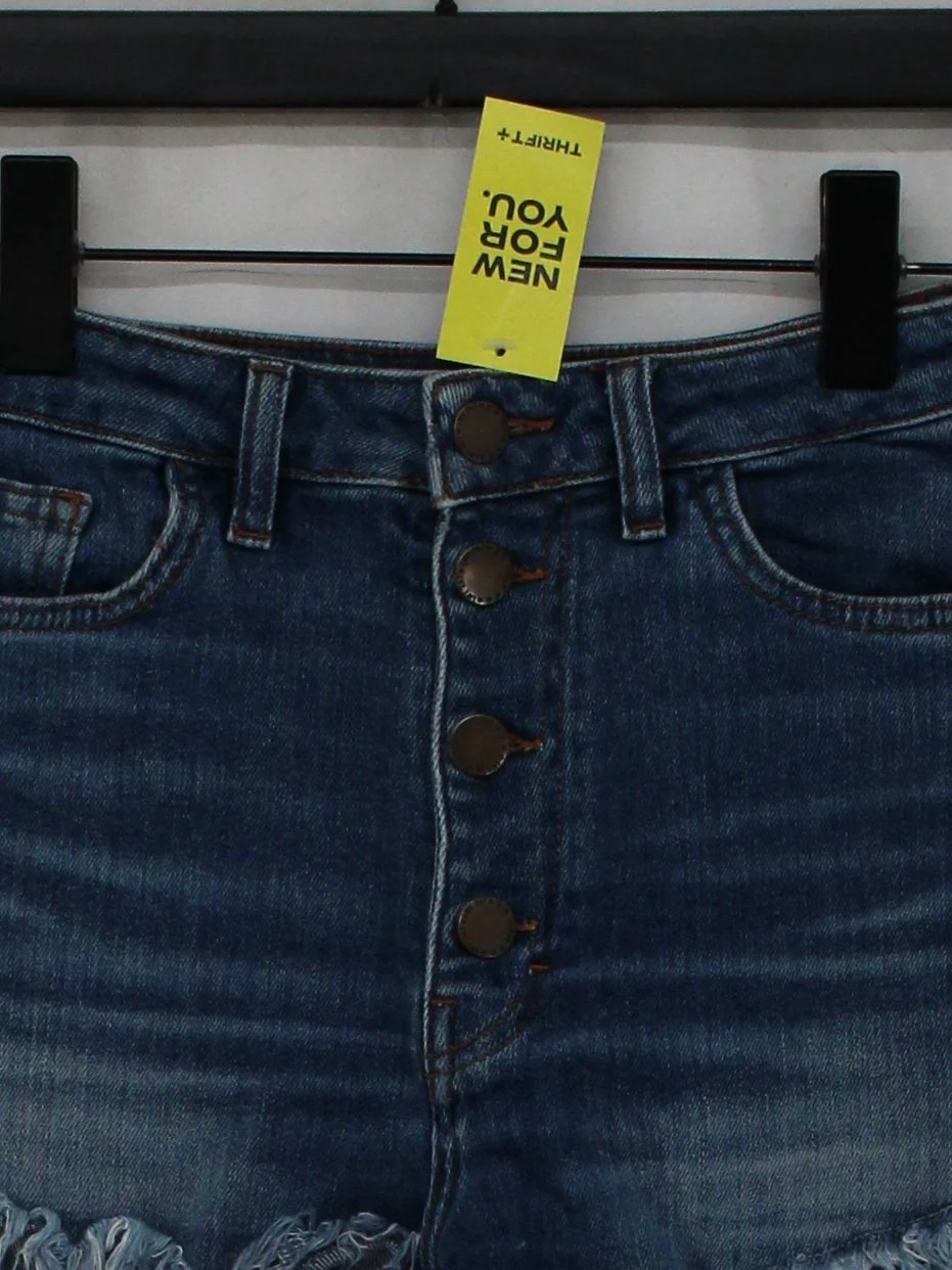 Maje Women's Shorts UK 8 Blue 100% Cotton Cut-Off - Image 3