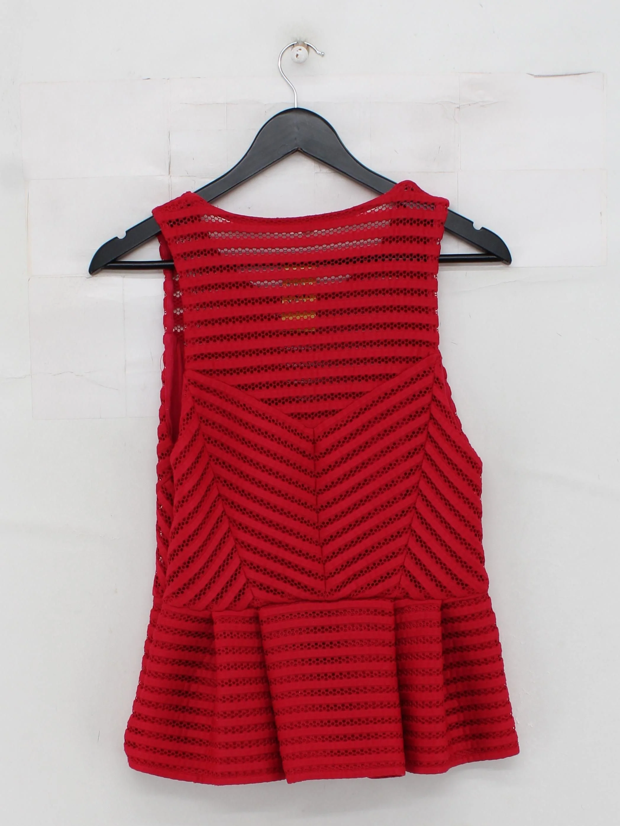 Maje Women's Top M Red 100% Other Sleeveless Round Neck Basic - Image 2