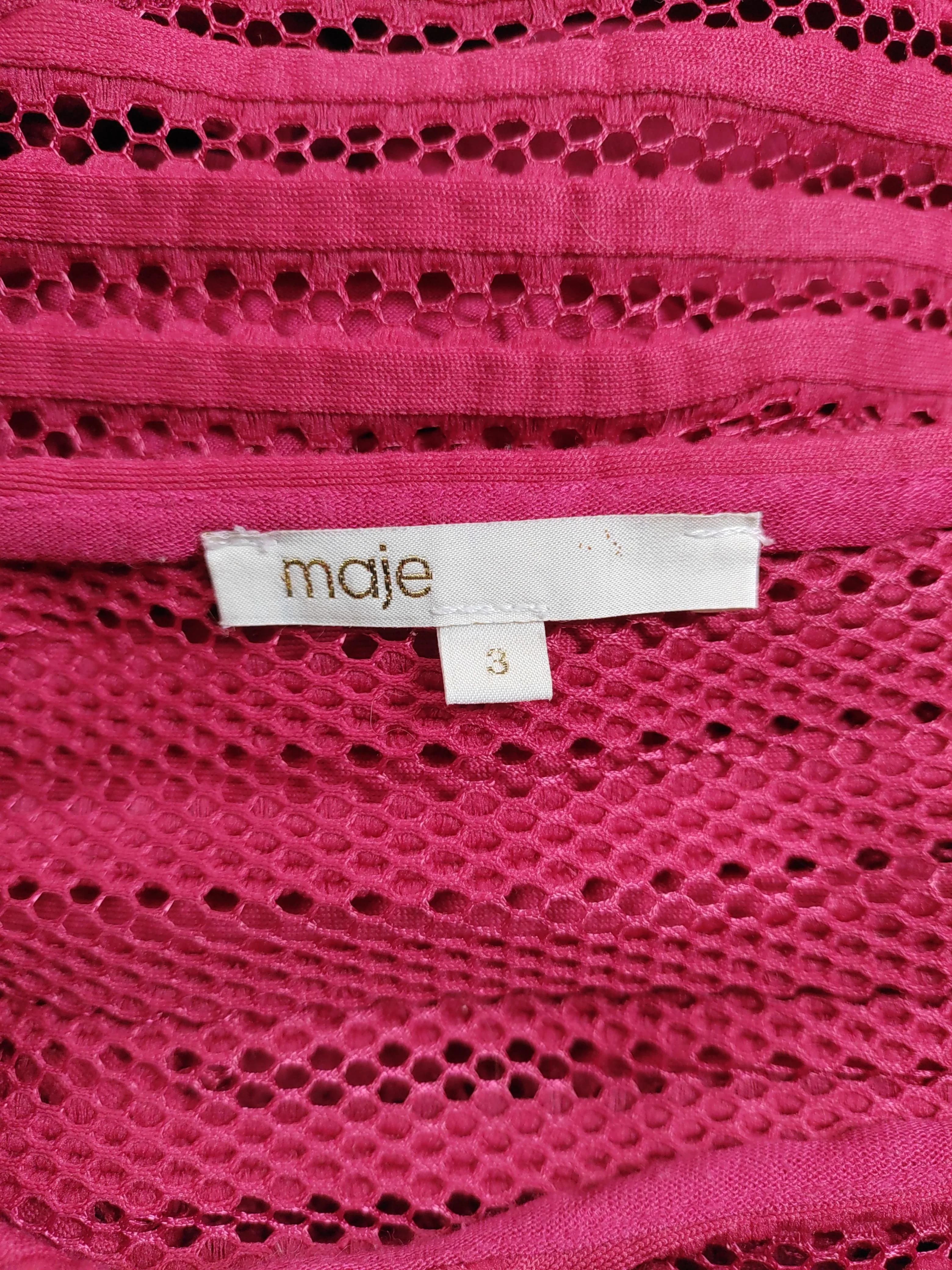 Maje Women's Top M Red 100% Other Sleeveless Round Neck Basic - Image 5