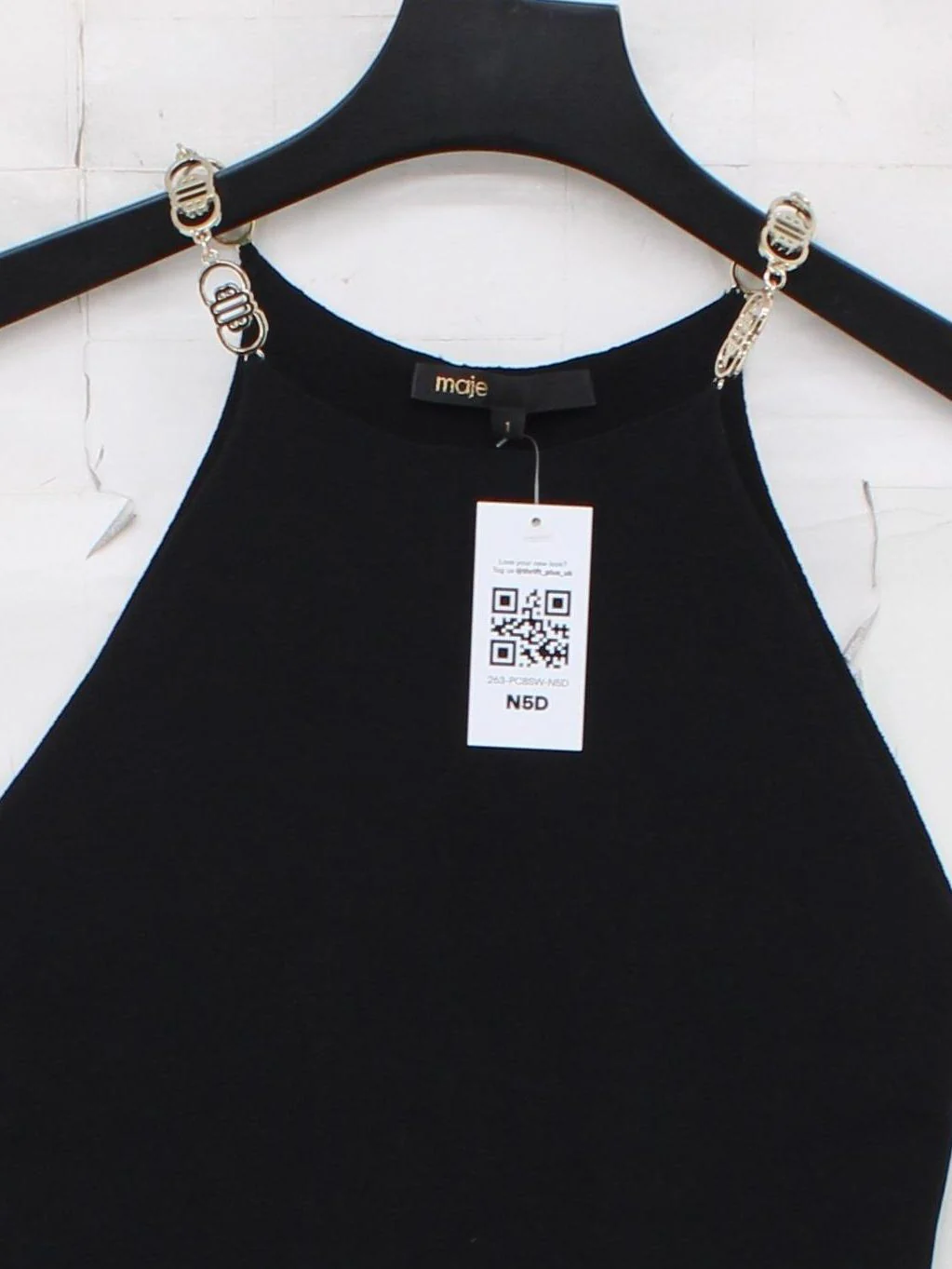 Maje Women's Top S Black Viscose with Polyamide, Elastane Basic - Image 3
