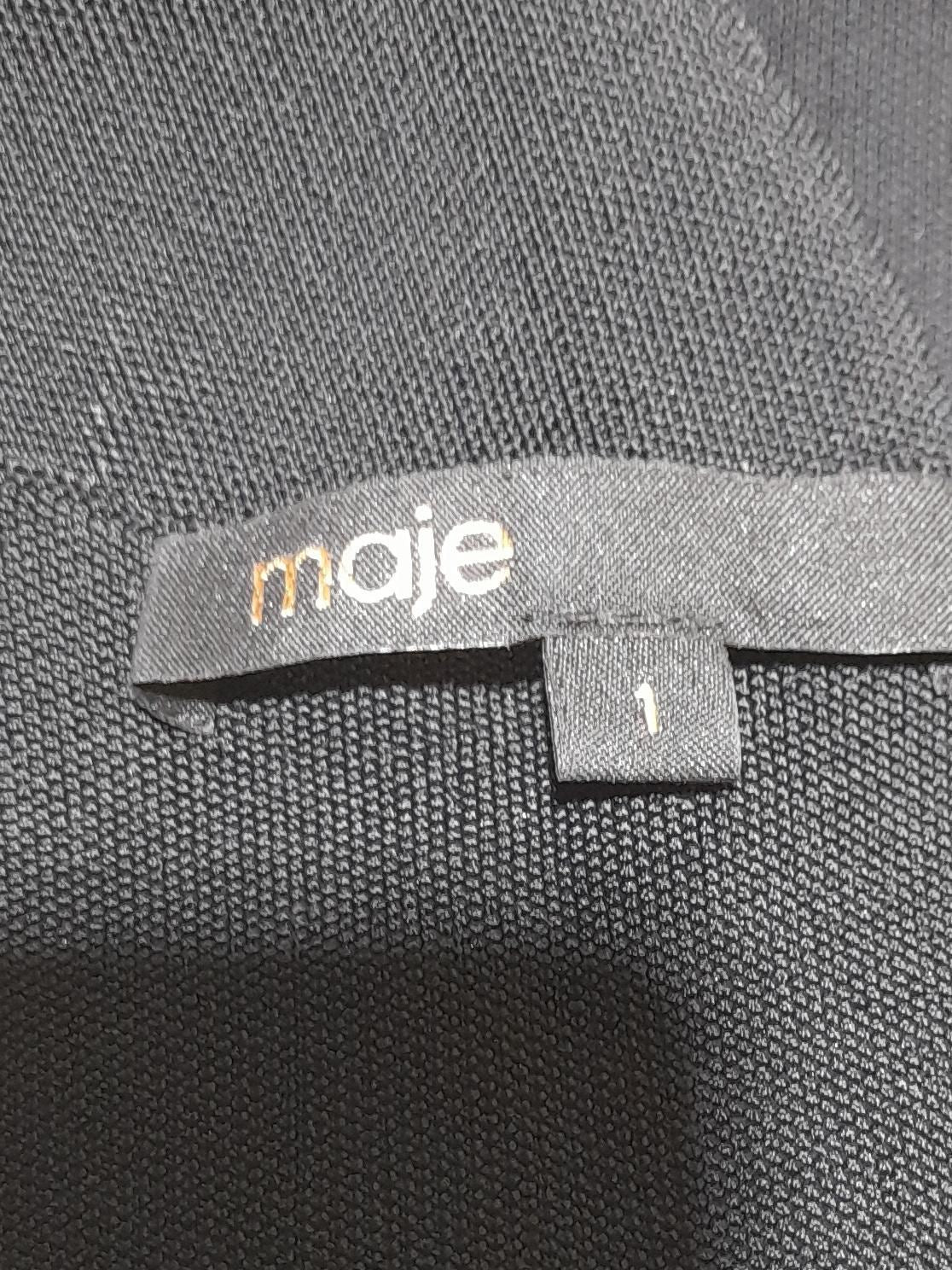 Maje Women's Top S Black Viscose with Polyamide, Elastane Basic - Image 5