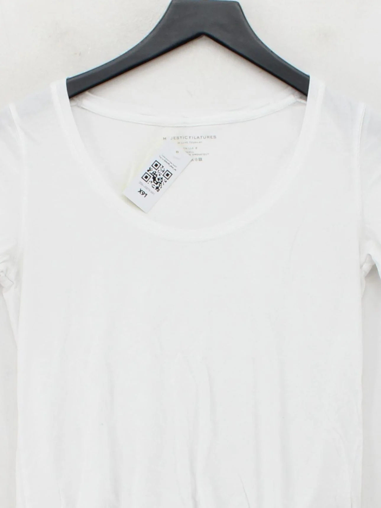 Majestic Filatures Women's T-Shirt S White Lyocell Modal with Cotton Basic - Image 3